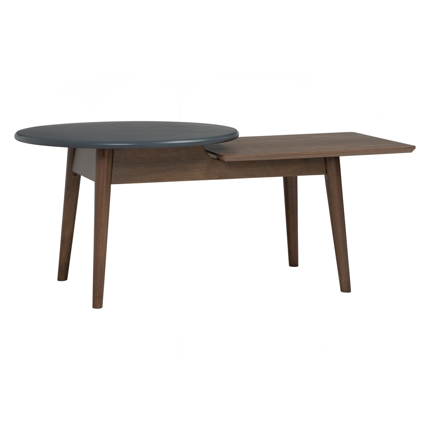 Alora Coffee Table in Cocoa and Graphite Grey colour top with Cocoa colour leg