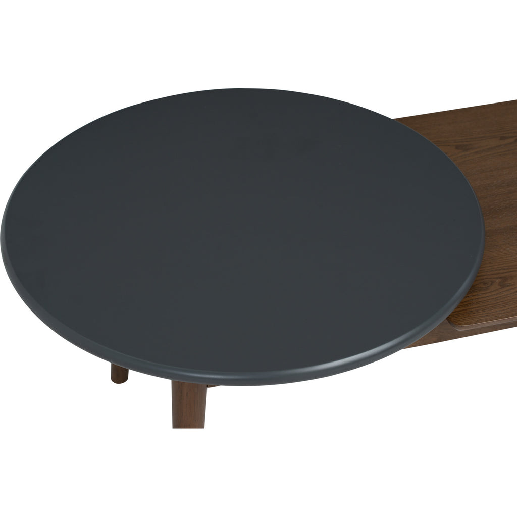 Alora Coffee Table in Cocoa and Graphite Grey colour top with Cocoa colour leg