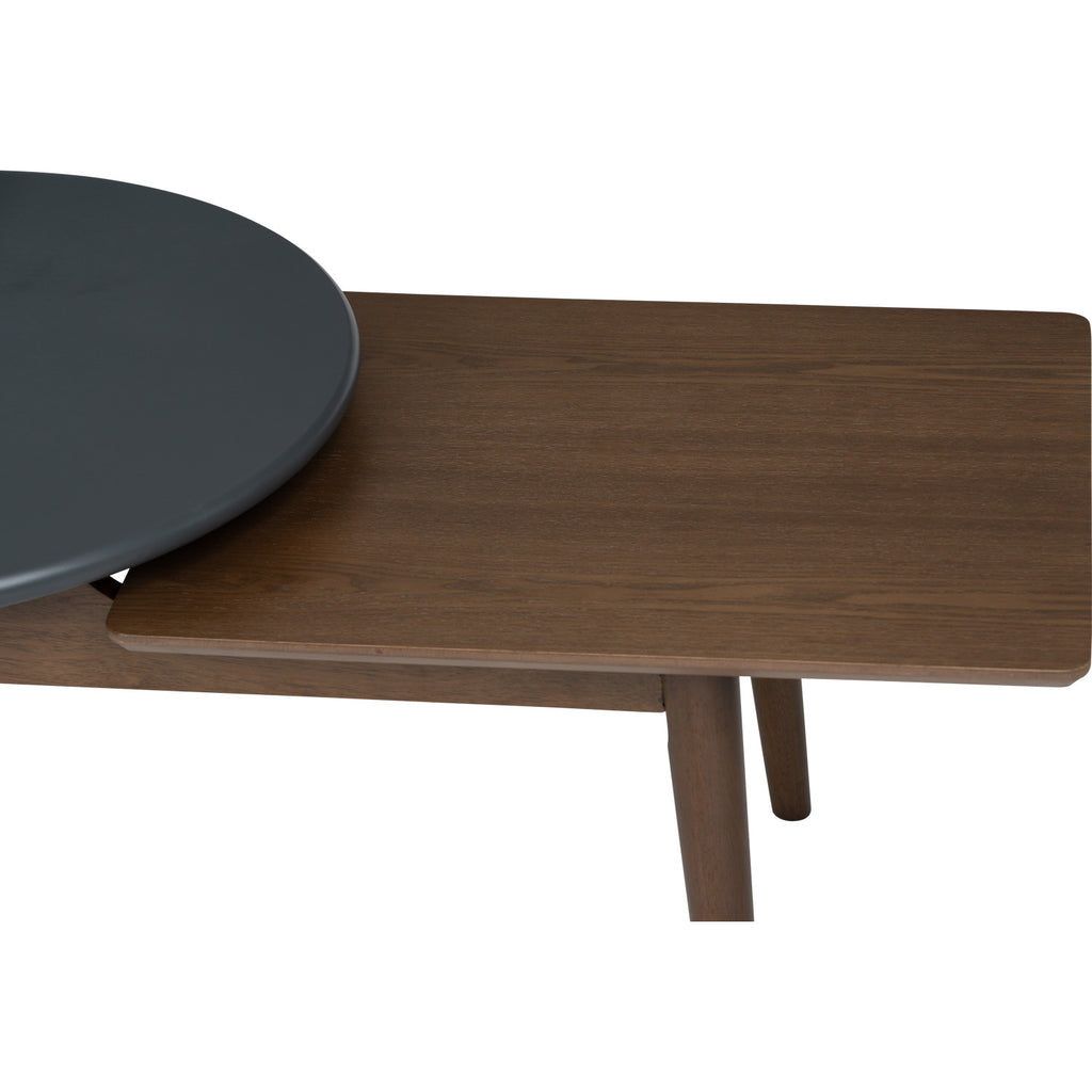 Alora Coffee Table in Cocoa and Graphite Grey colour top with Cocoa colour leg