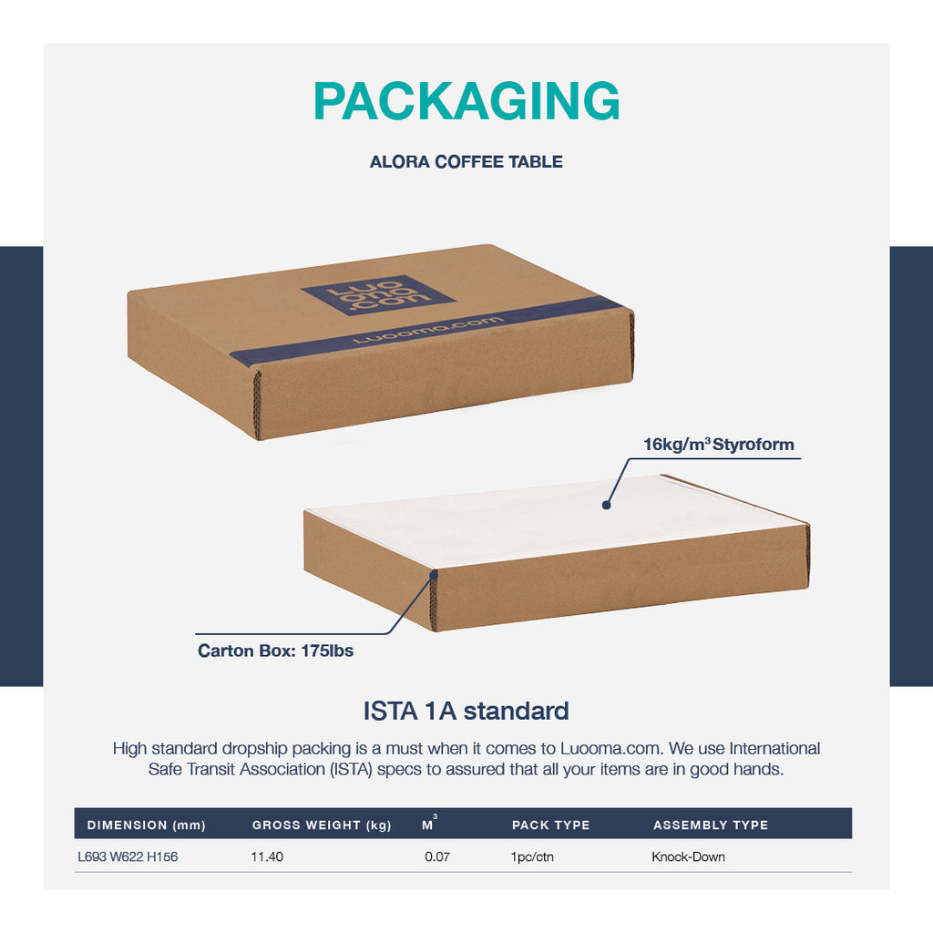 Alora Coffee Table in Cocoa and Graphite Grey colour top with Cocoa colour leg