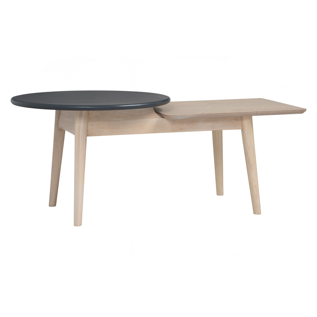 Alora Coffee Table in White Wash and Graphite Grey colour top with White Wash colour leg