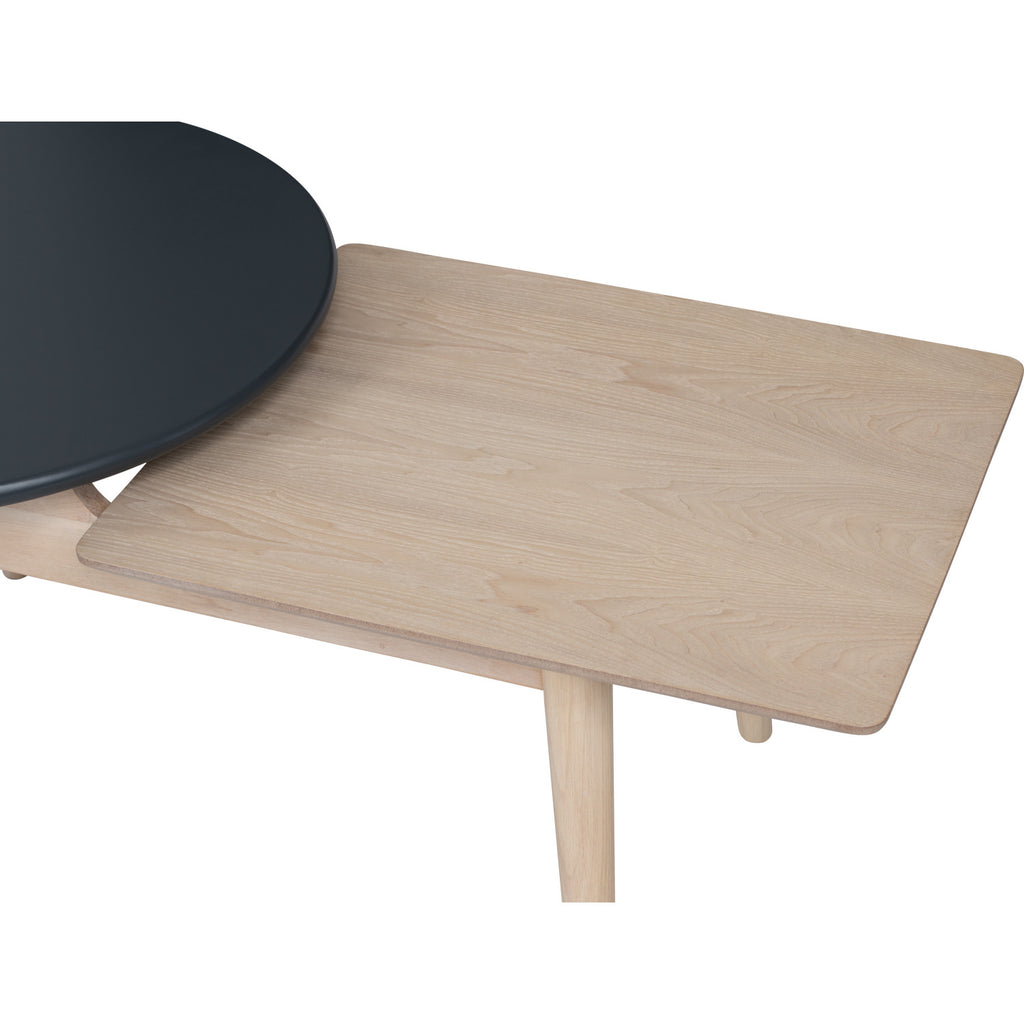 Alora Coffee Table in White Wash and Graphite Grey colour top with White Wash colour leg