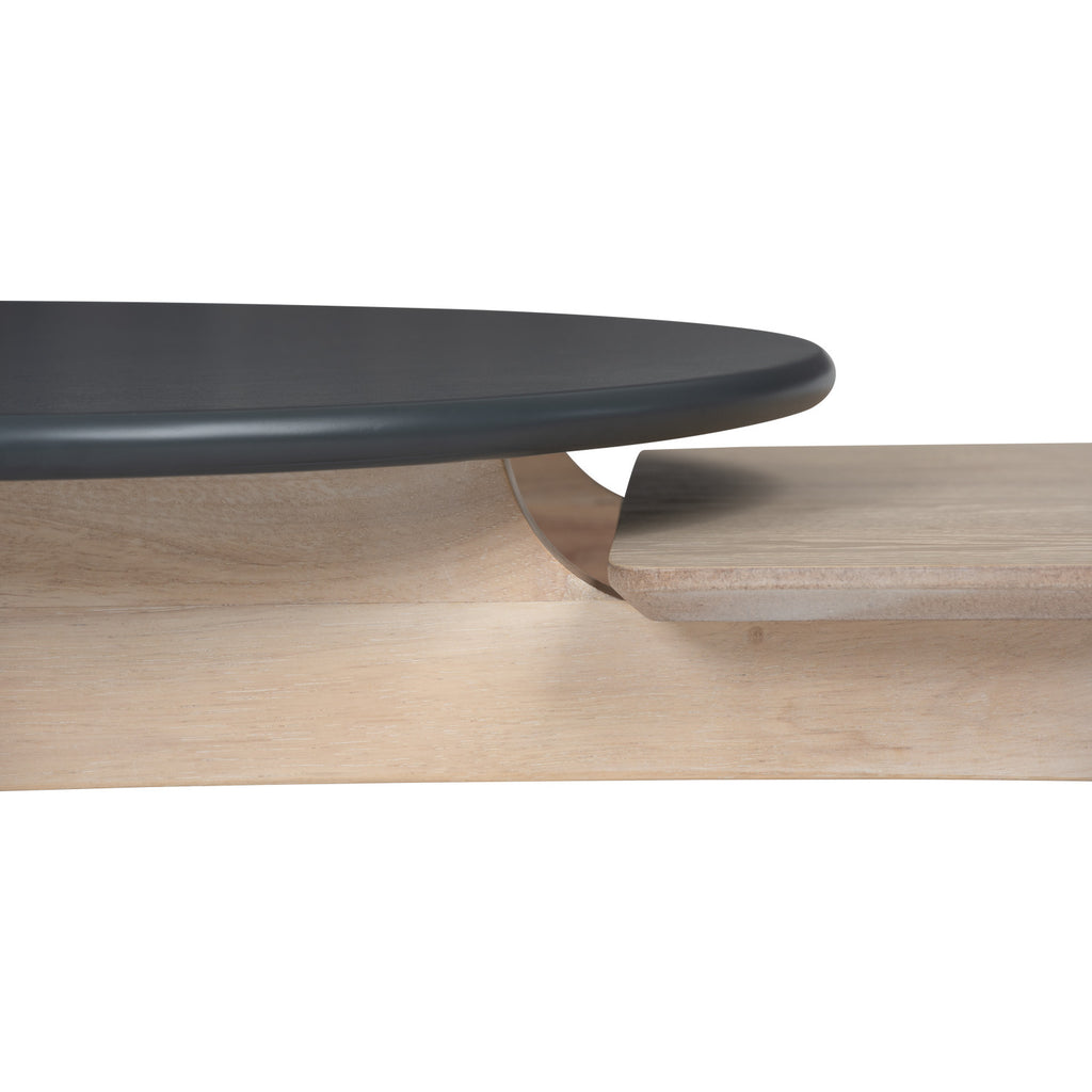 Alora Coffee Table in White Wash and Graphite Grey colour top with White Wash colour leg