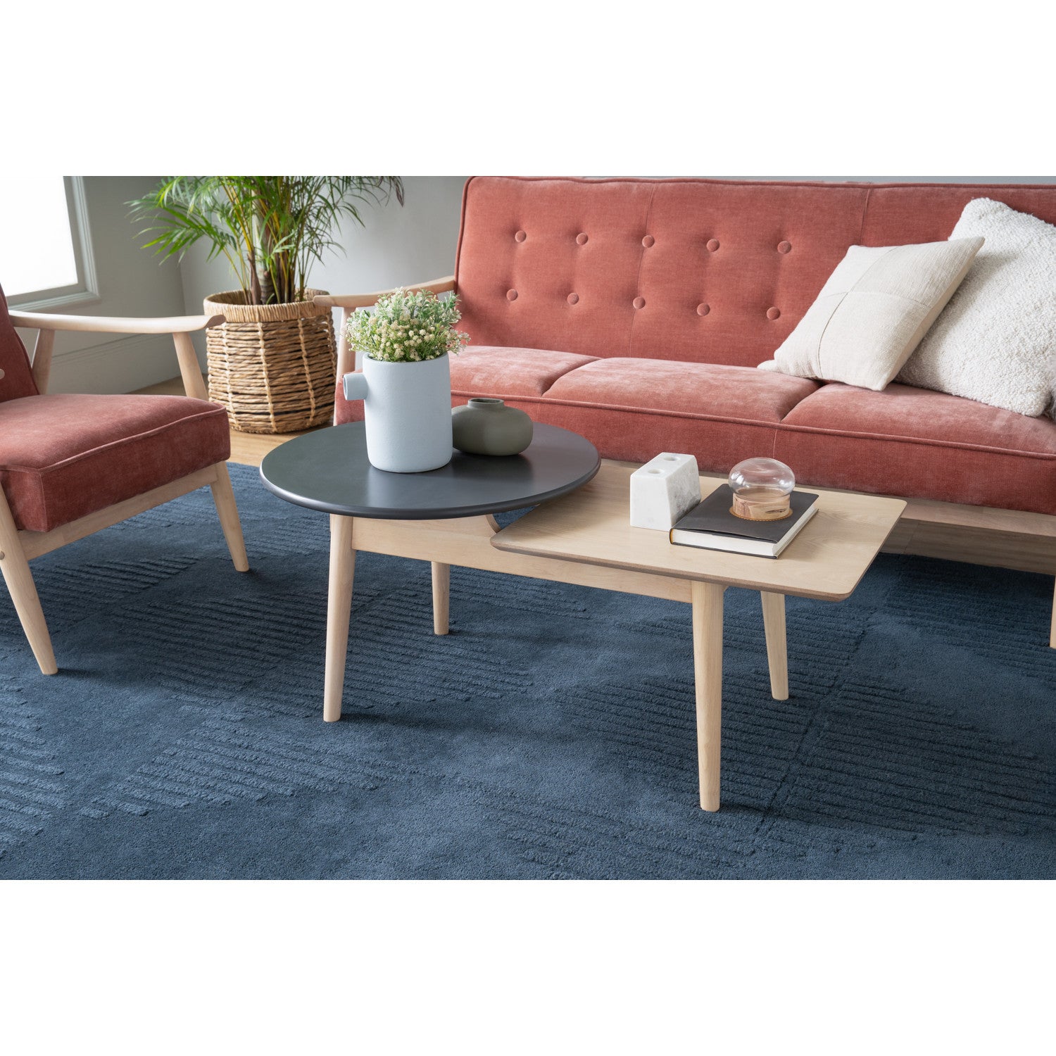 Alora Coffee Table in White Wash and Graphite Grey colour top with White Wash colour leg