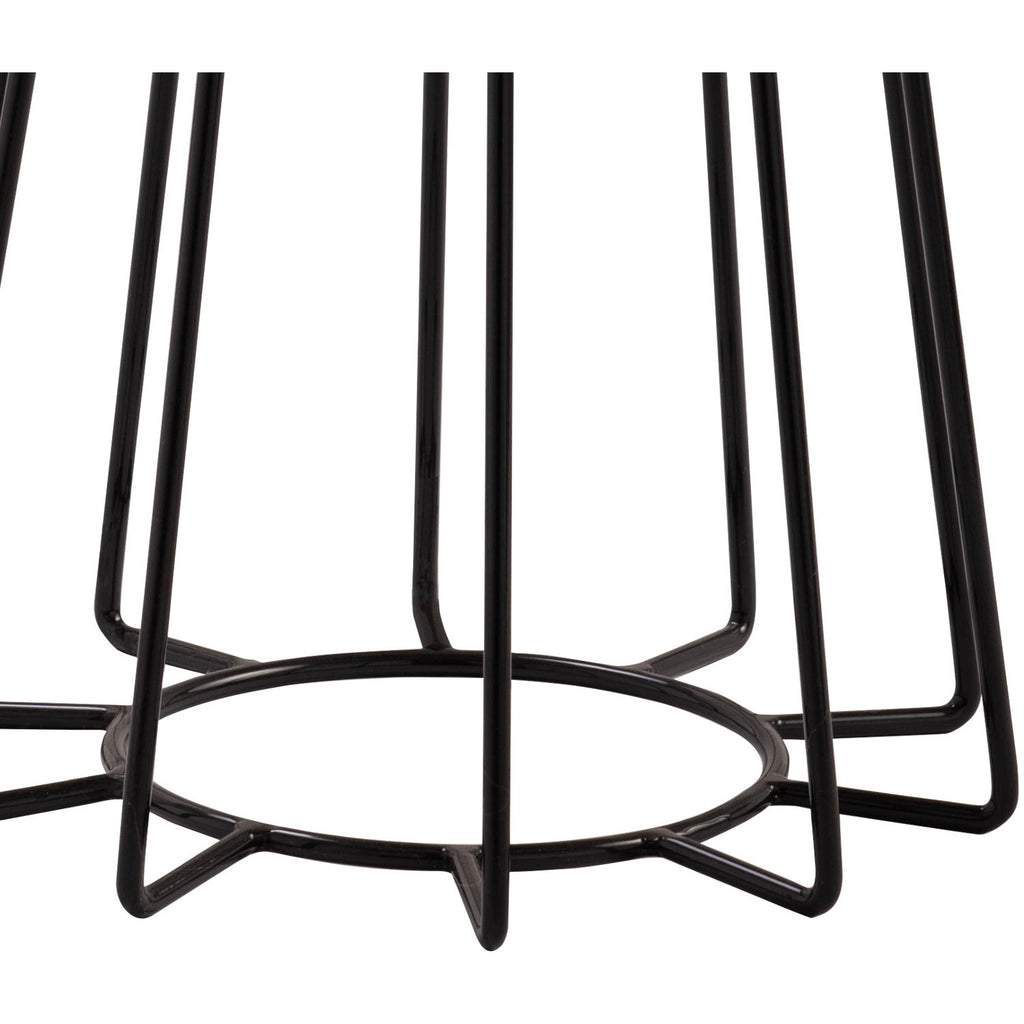 Cyrus Lamp Table in mirror glass top with Matt Black Epoxy colour leg