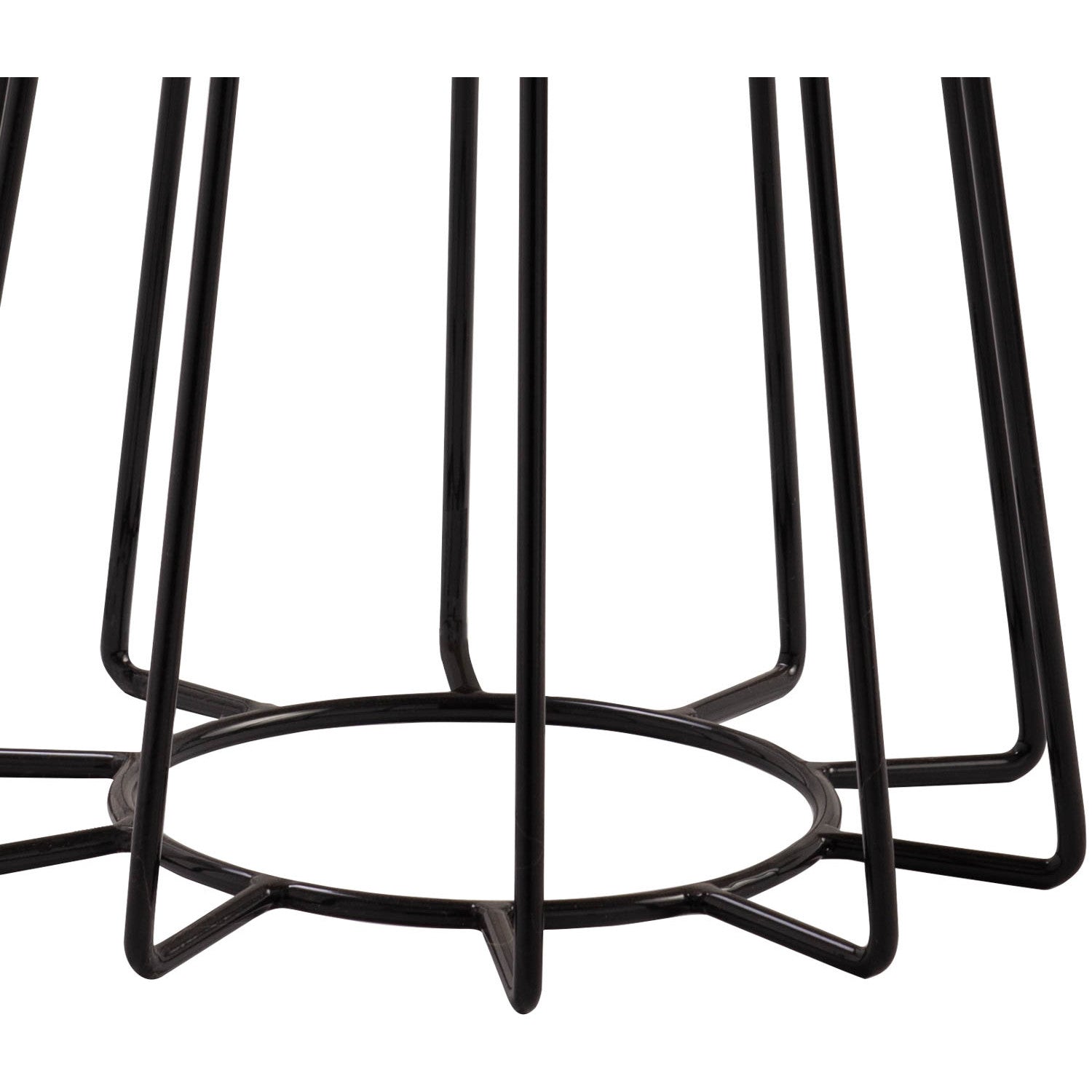 Cyrus Lamp Table in mirror glass top with Matt Black Epoxy colour leg