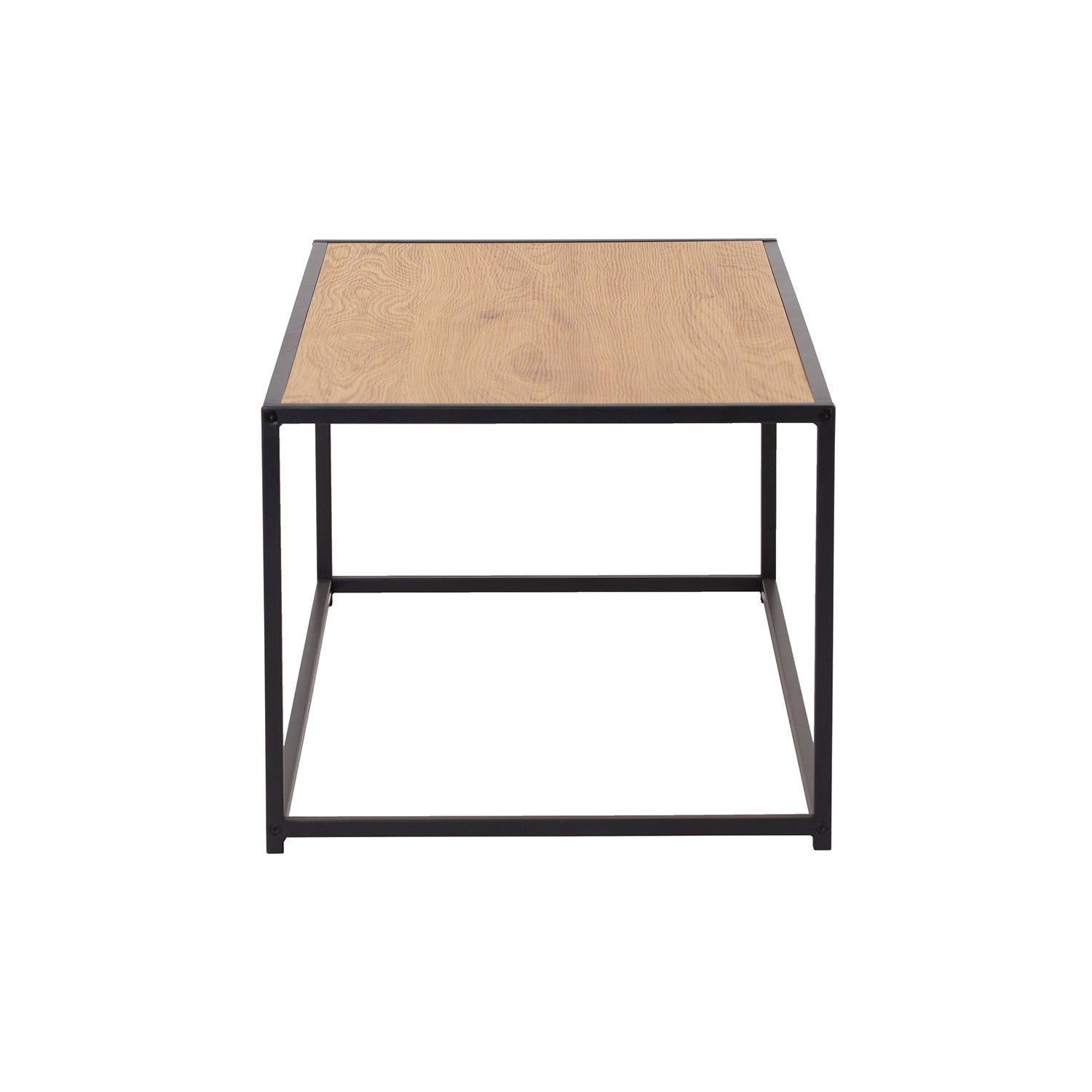 Bradford Coffee Table with Oak colour top, Matt Black Epoxy colour frame