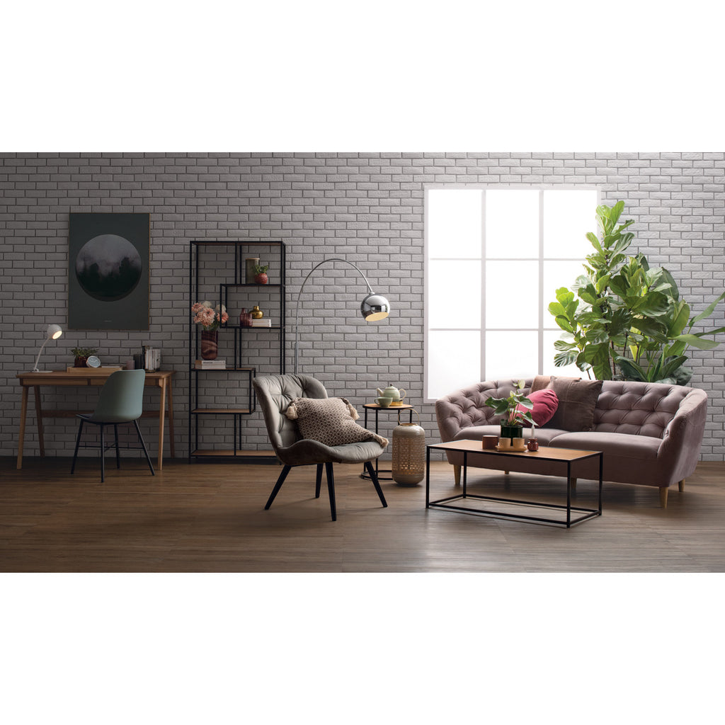 Bradford Coffee Table with Oak colour top, Matt Black Epoxy colour frame