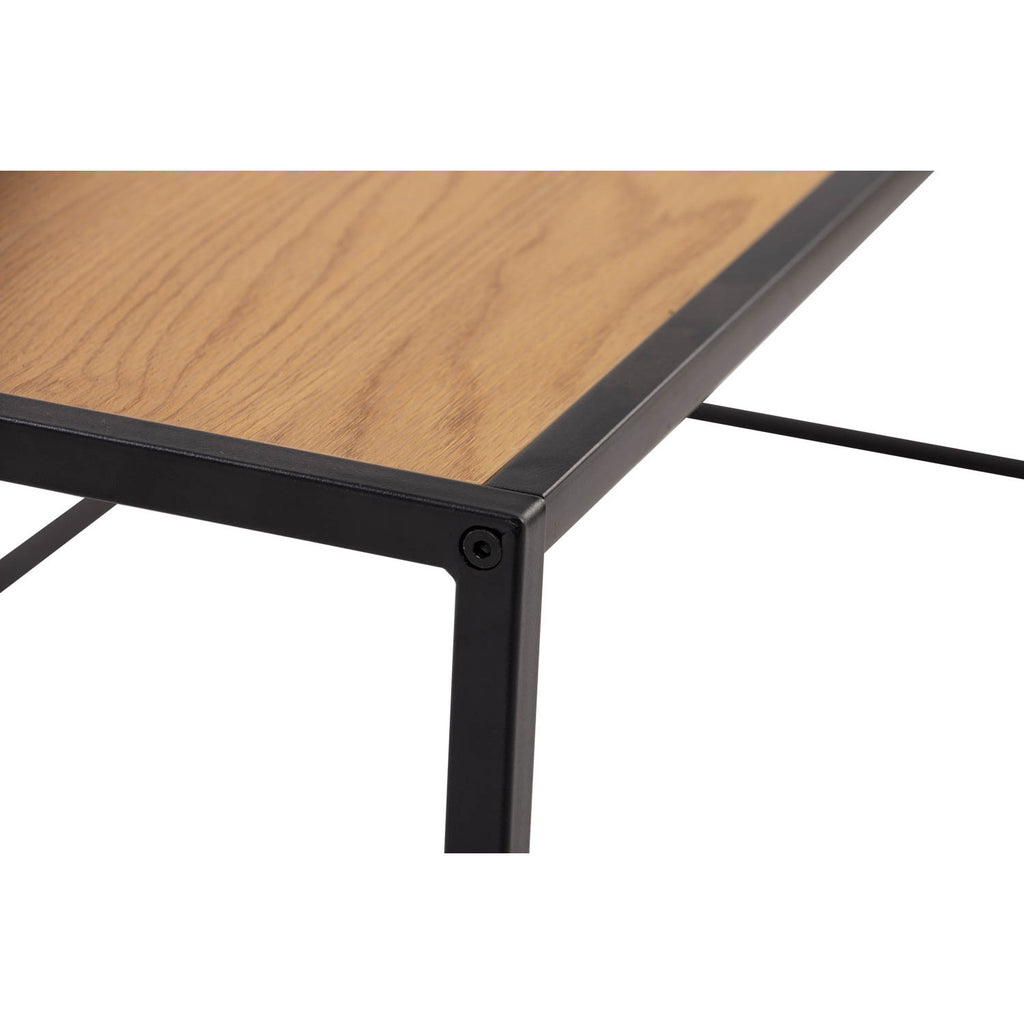 Bradford Coffee Table with Oak colour top, Matt Black Epoxy colour frame