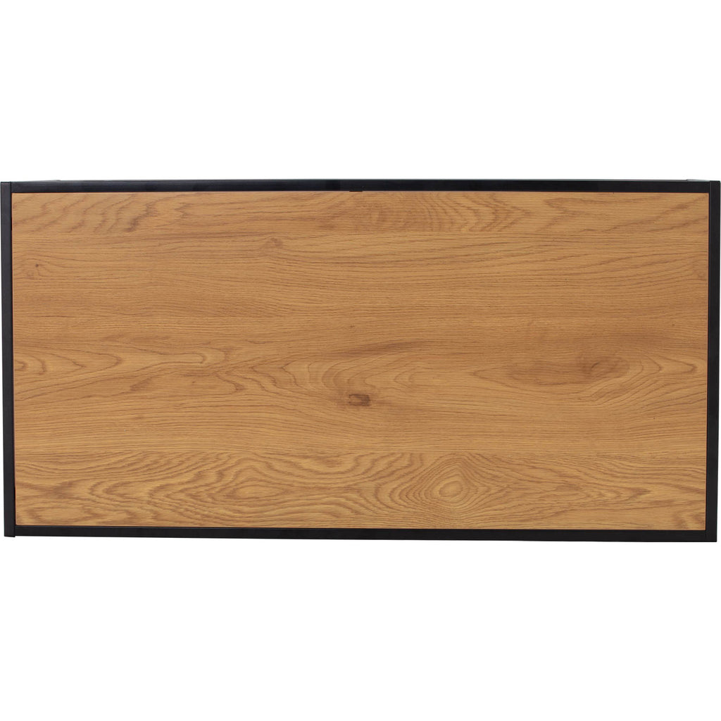 Bradford Coffee Table with Oak colour top, Matt Black Epoxy colour frame