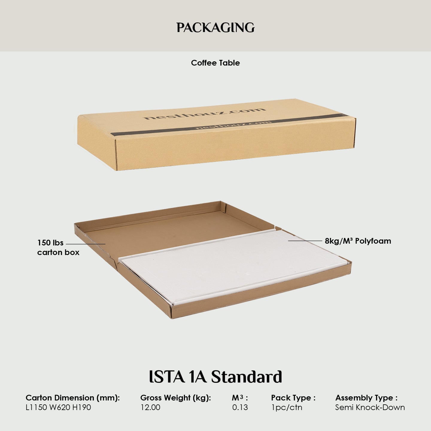 Gaston coffee table in Dark Chestnut colour.