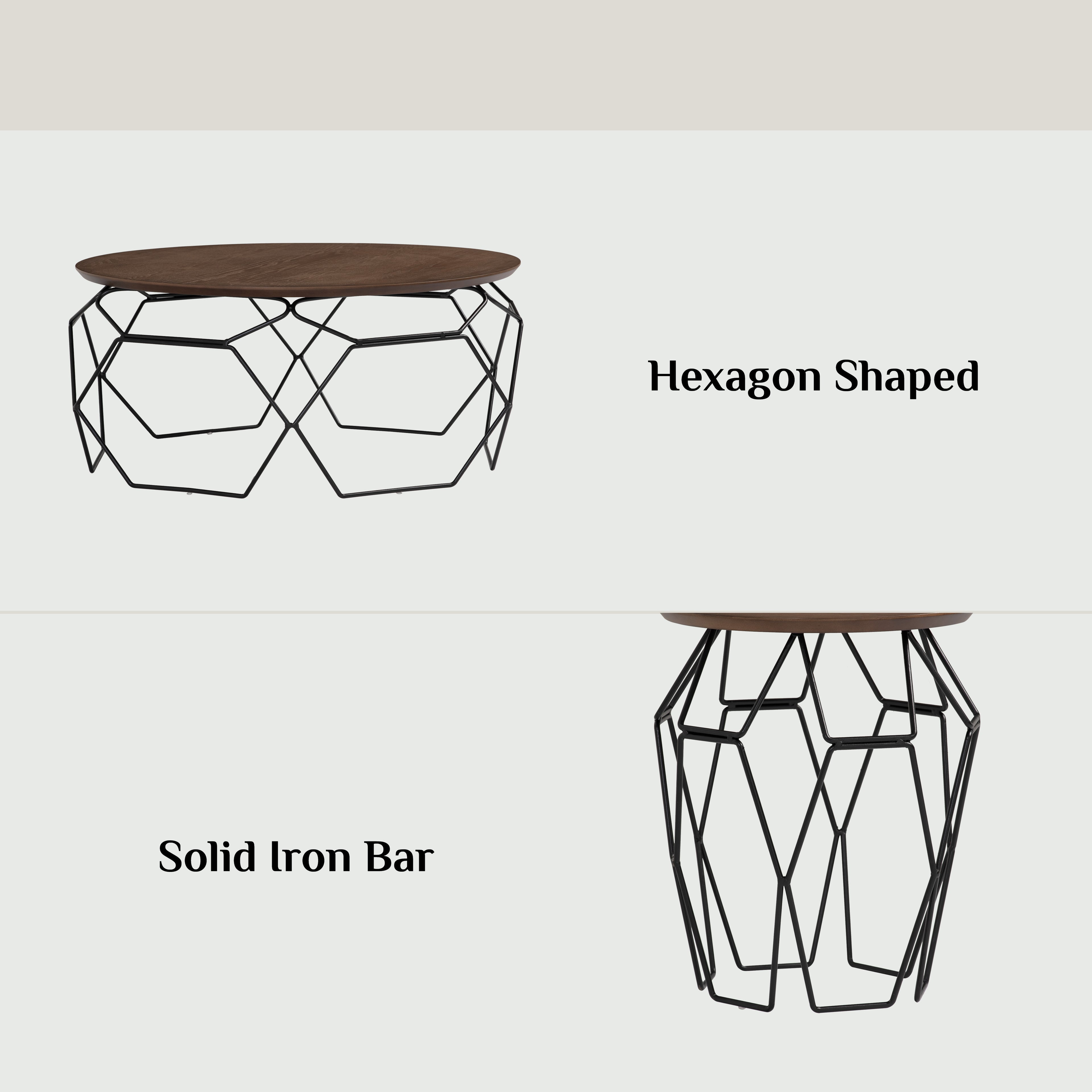 Nano round coffee table in Natural colour top, Matt White Epoxy leg