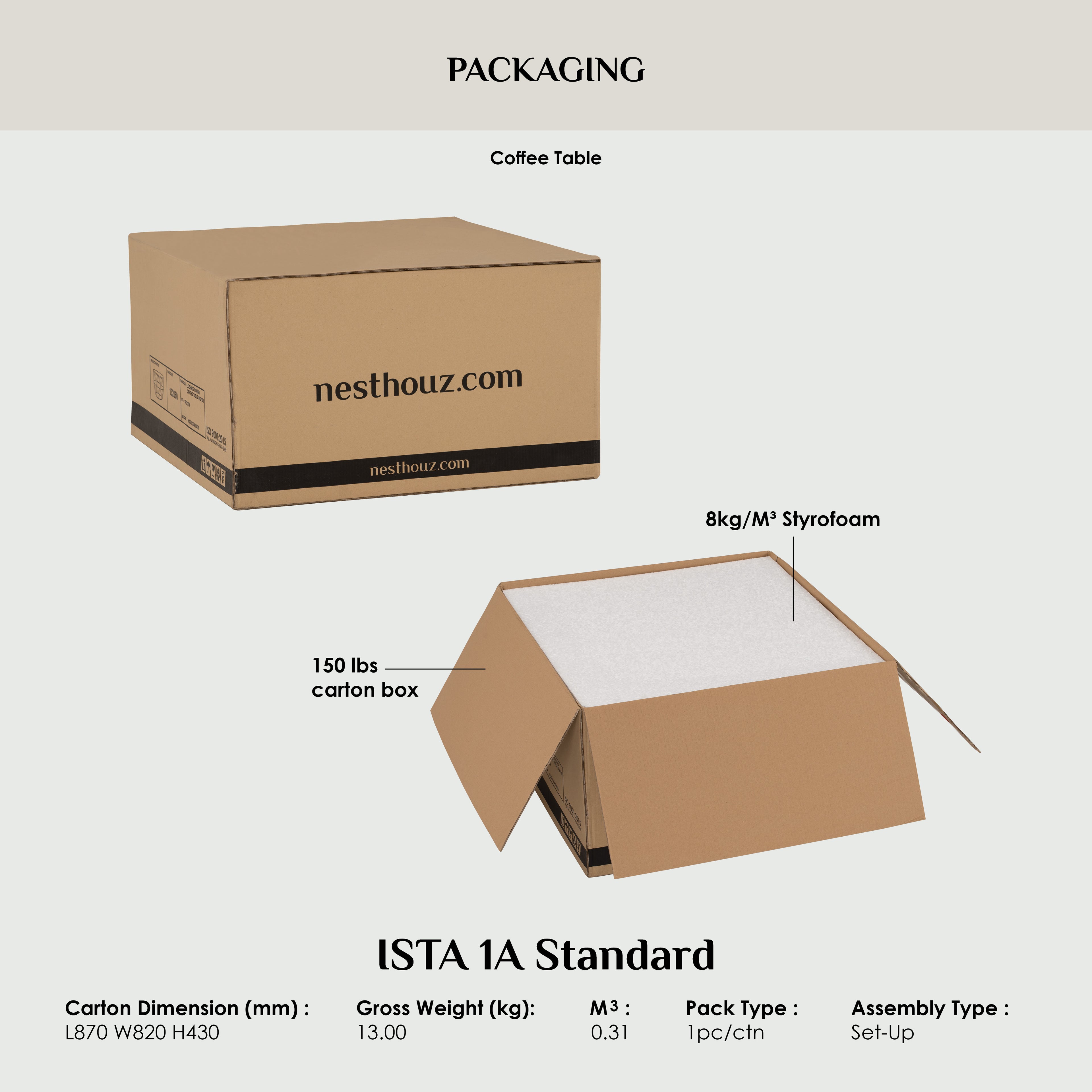 Nano round coffee table in Natural colour top, Matt White Epoxy leg