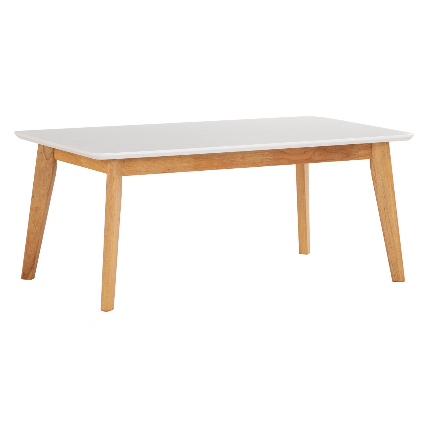 Aimon coffee table in Natural colour leg, White lacquered colour top.