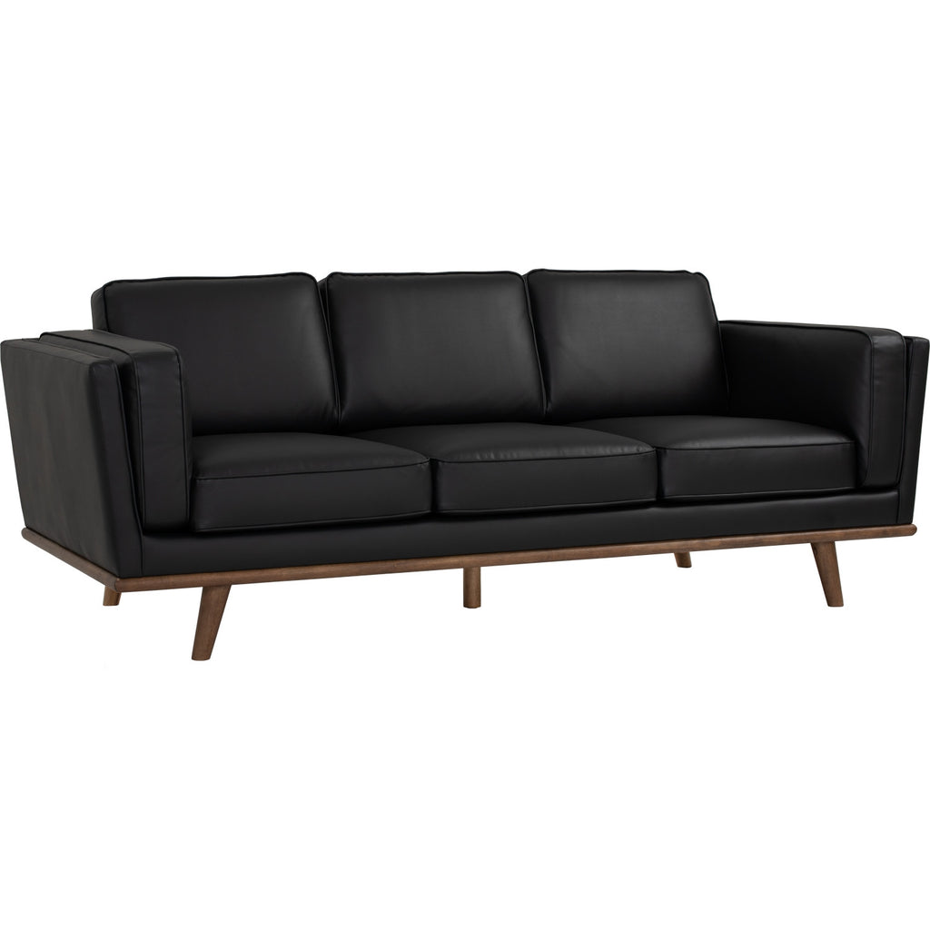 Civic 3 Seater Sofa in Cocoa colour leg, Espresso colour Vinyl