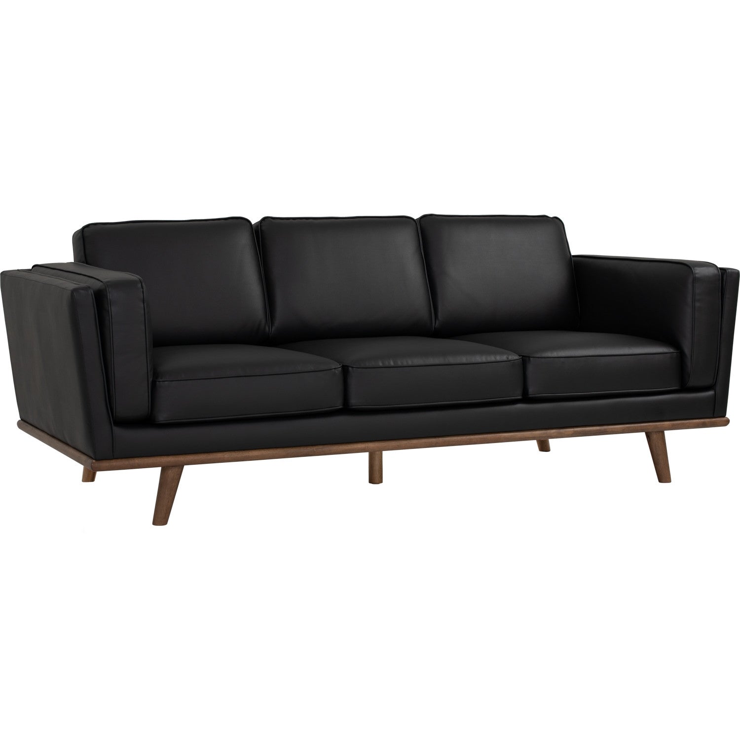 Civic 3 Seater Sofa in Cocoa colour leg, Espresso colour Vinyl
