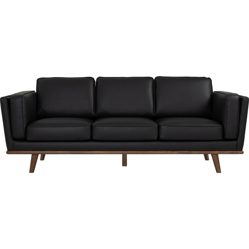 Civic 3 Seater Sofa in Cocoa colour leg, Espresso colour Vinyl