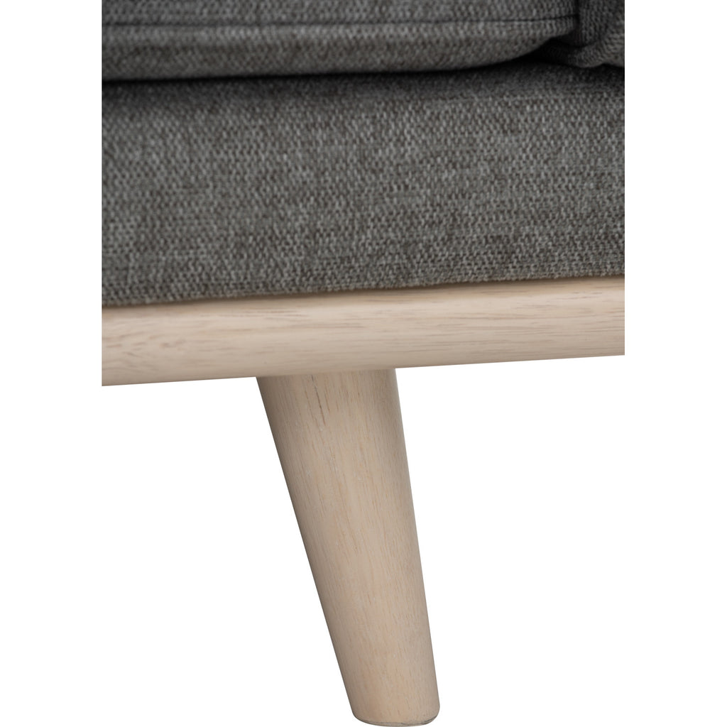 Civic 3 Seater Sofa in White Wash colour leg, Chrome colour Shanturp fabric