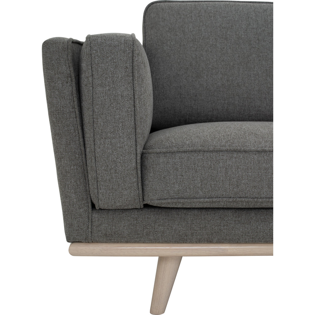 Civic 3 Seater Sofa in White Wash colour leg, Chrome colour Shanturp fabric