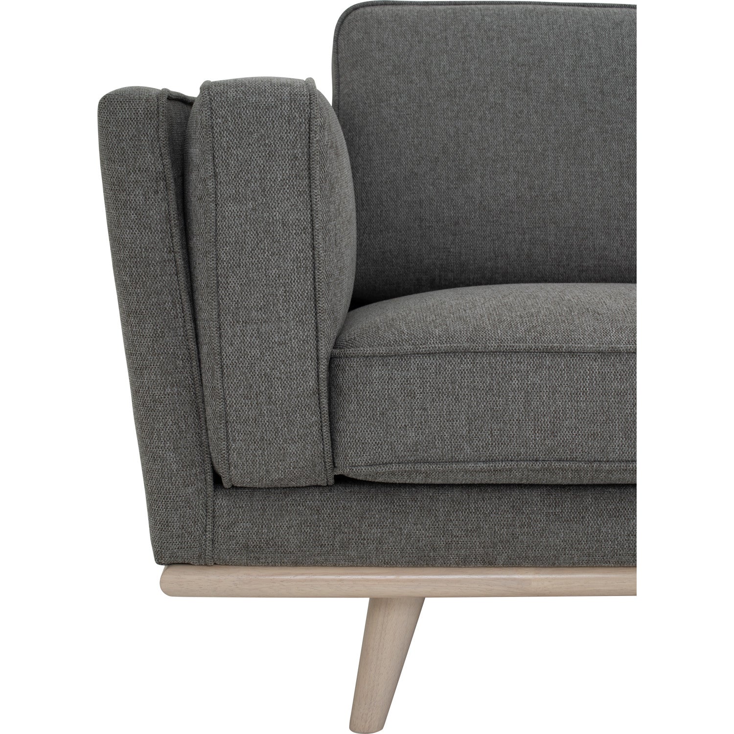 Civic 3 Seater Sofa in White Wash colour leg, Chrome colour Shanturp fabric