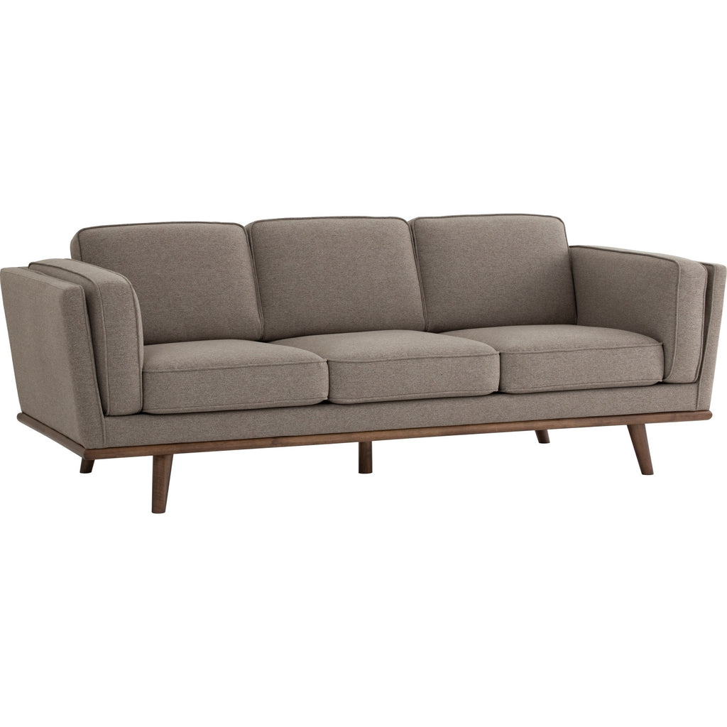 Civic 3 Seater Sofa in Cocoa colour leg, Harmonic Tan colour Dimity fabric