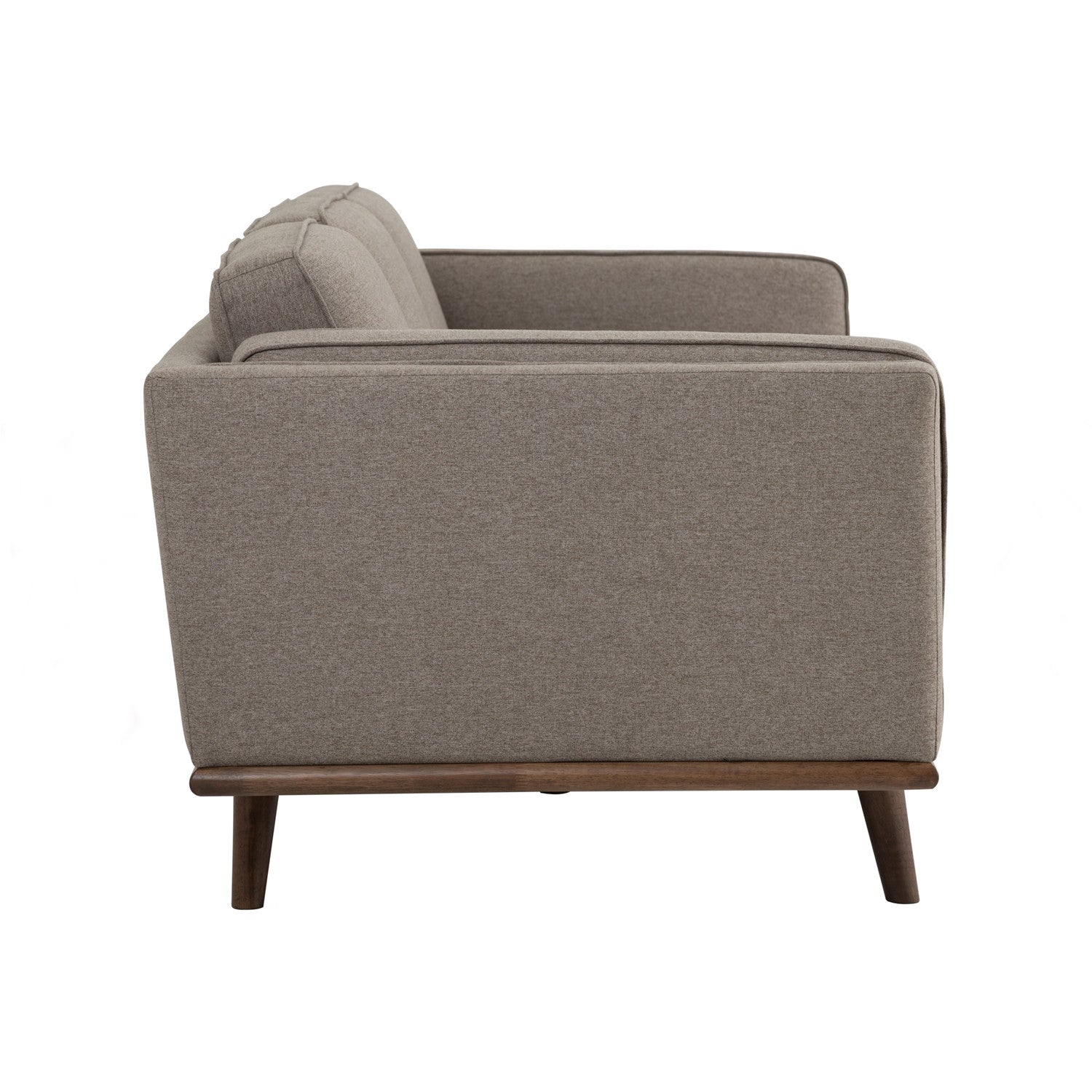 Civic 3 Seater Sofa in Cocoa colour leg, Harmonic Tan colour Dimity fabric
