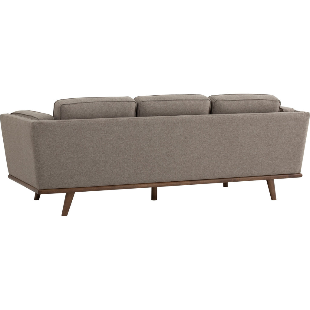 Civic 3 Seater Sofa in Cocoa colour leg, Harmonic Tan colour Dimity fabric