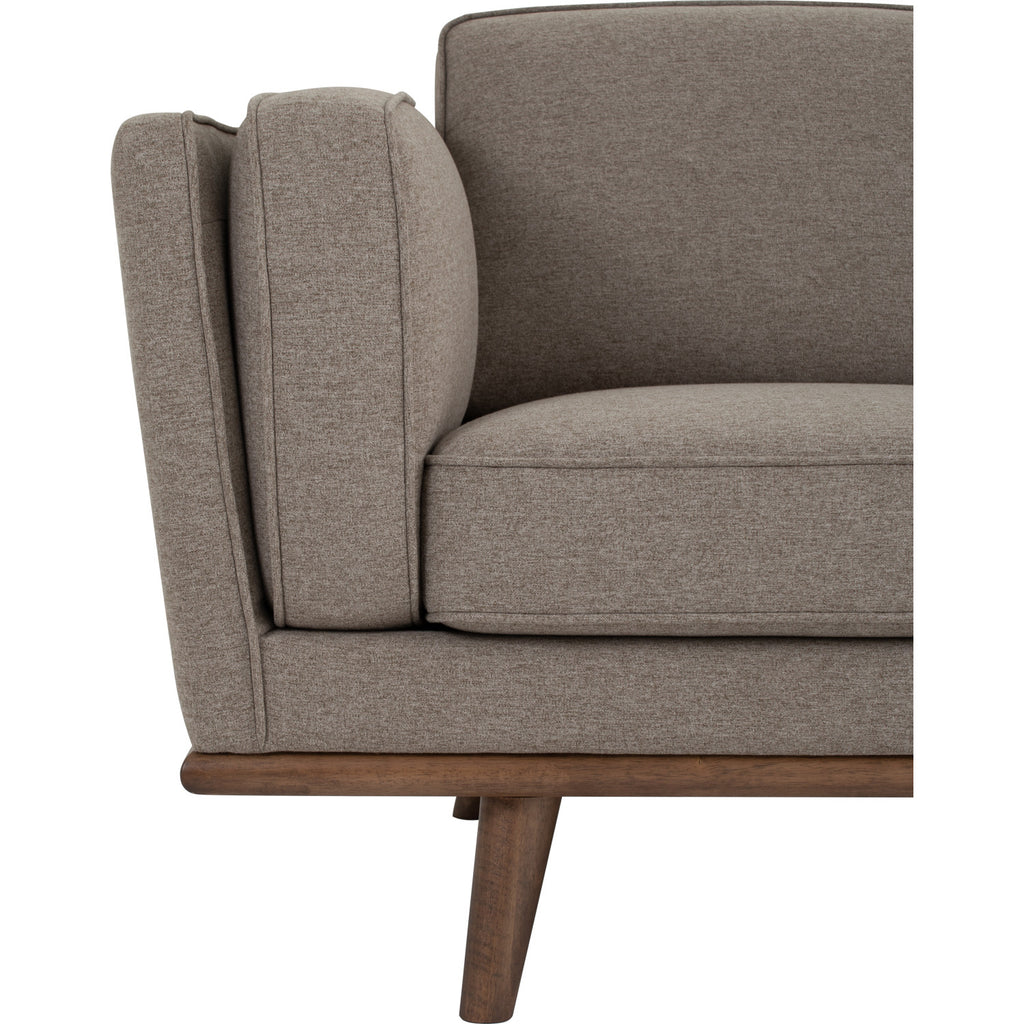 Civic 3 Seater Sofa in Cocoa colour leg, Harmonic Tan colour Dimity fabric