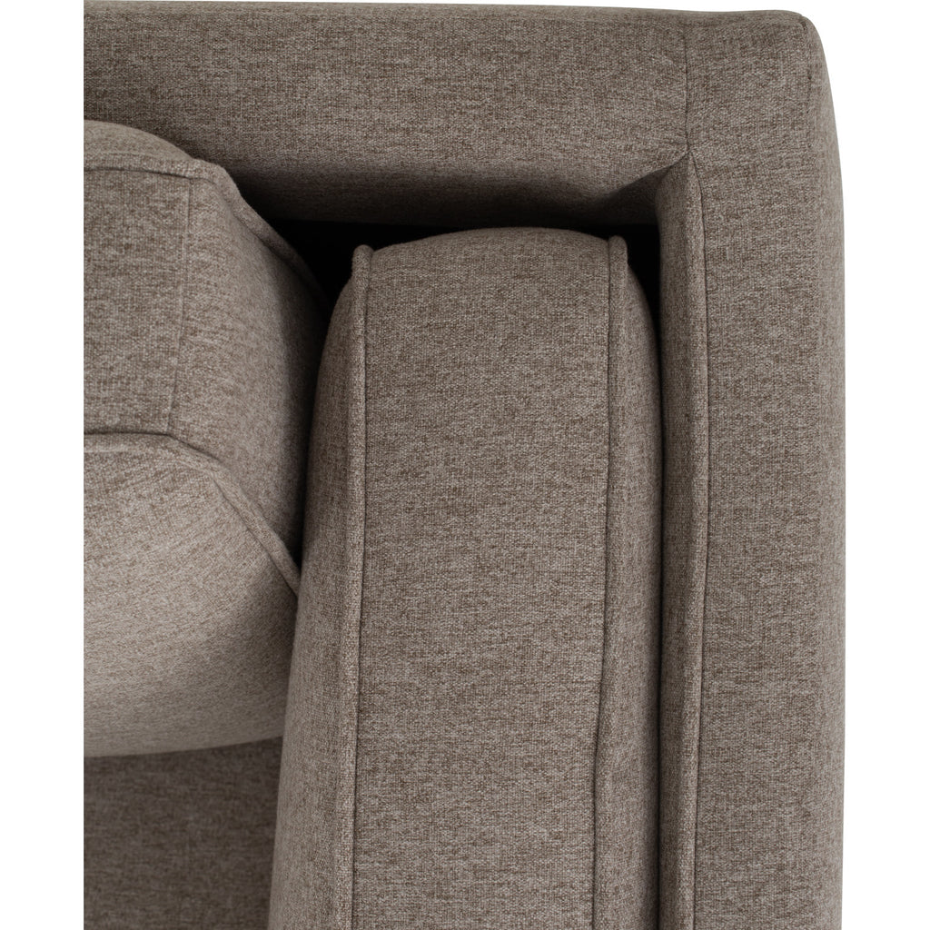 Civic 3 Seater Sofa in Cocoa colour leg, Harmonic Tan colour Dimity fabric