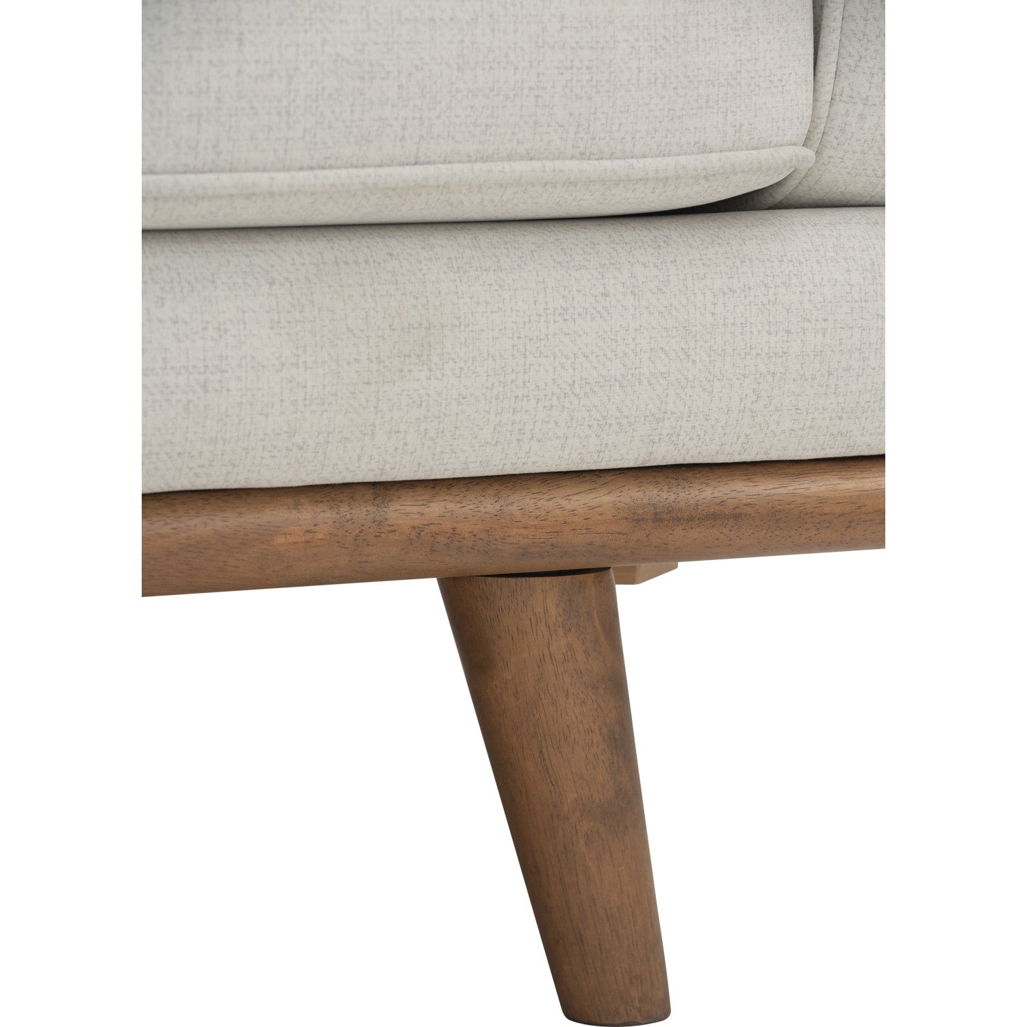 Civic 3 Seater Sofa in Cocoa colour leg, Cream colour pet-friendly fabric.