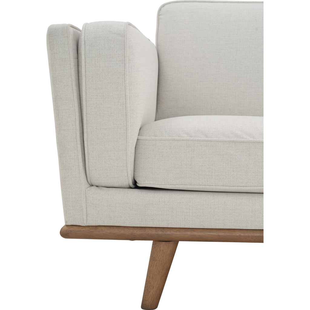 Civic 3 Seater Sofa in Cocoa colour leg, Cream colour pet-friendly fabric.