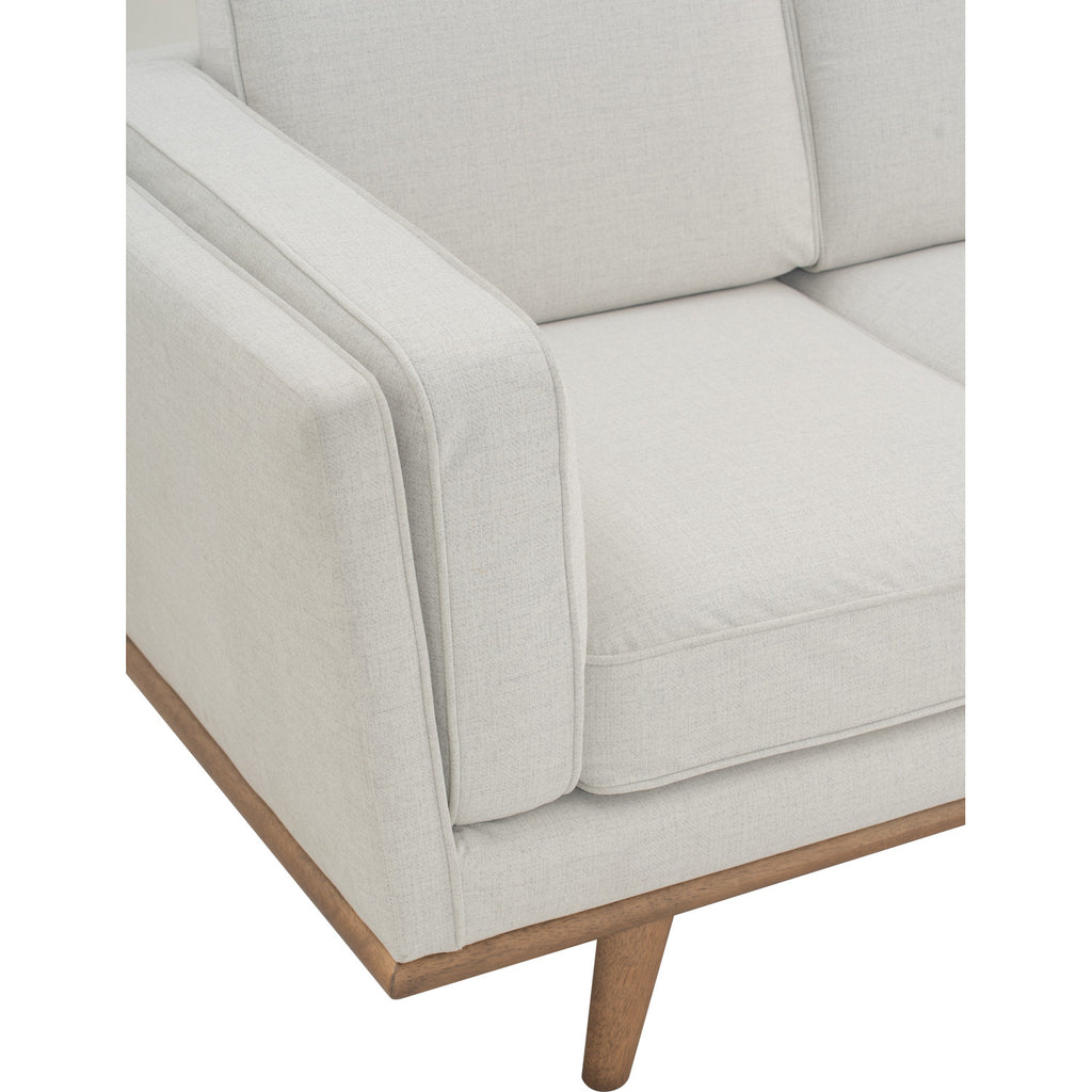 Civic 3 Seater Sofa in Cocoa colour leg, Cream colour pet-friendly fabric.