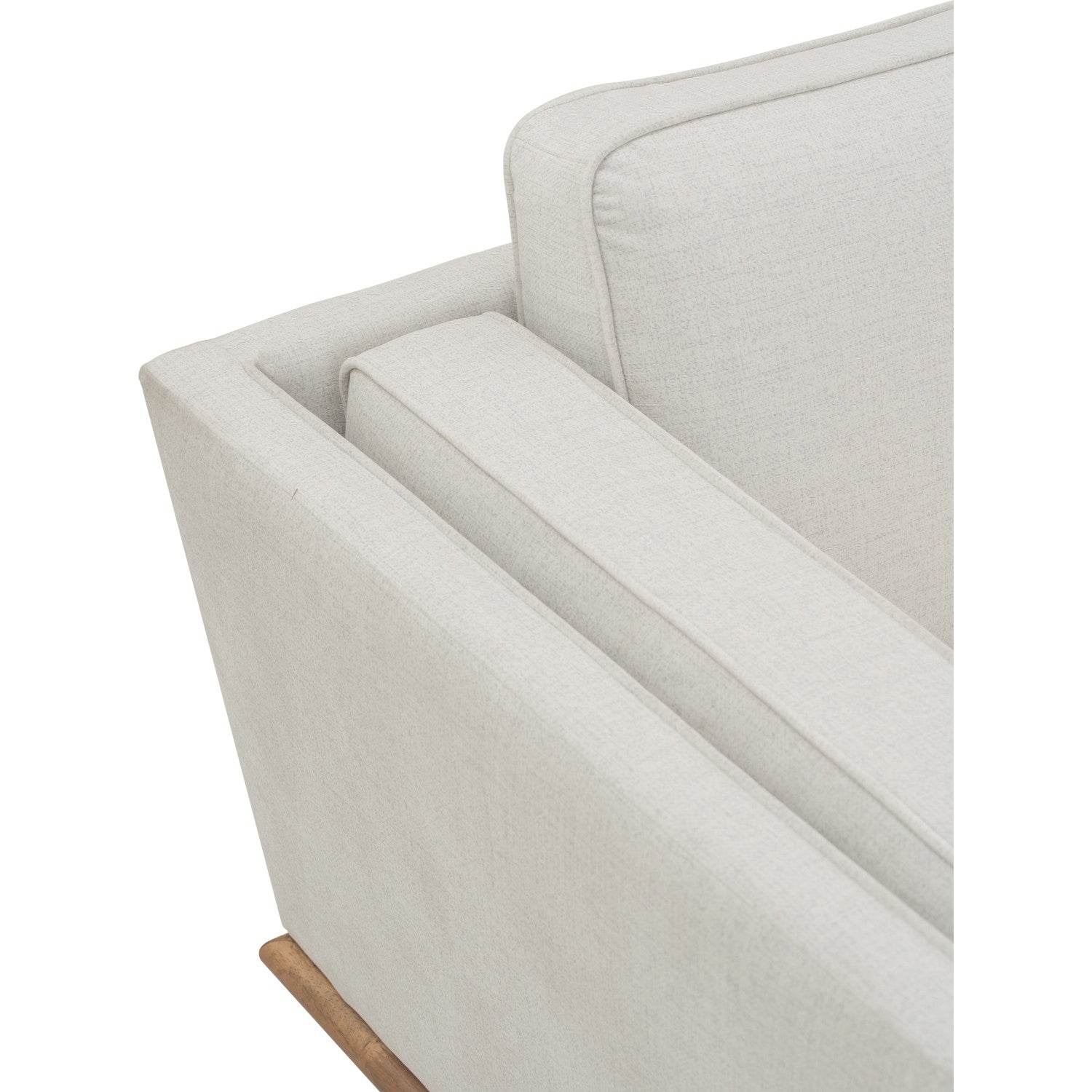 Civic 3 Seater Sofa in Cocoa colour leg, Cream colour pet-friendly fabric.
