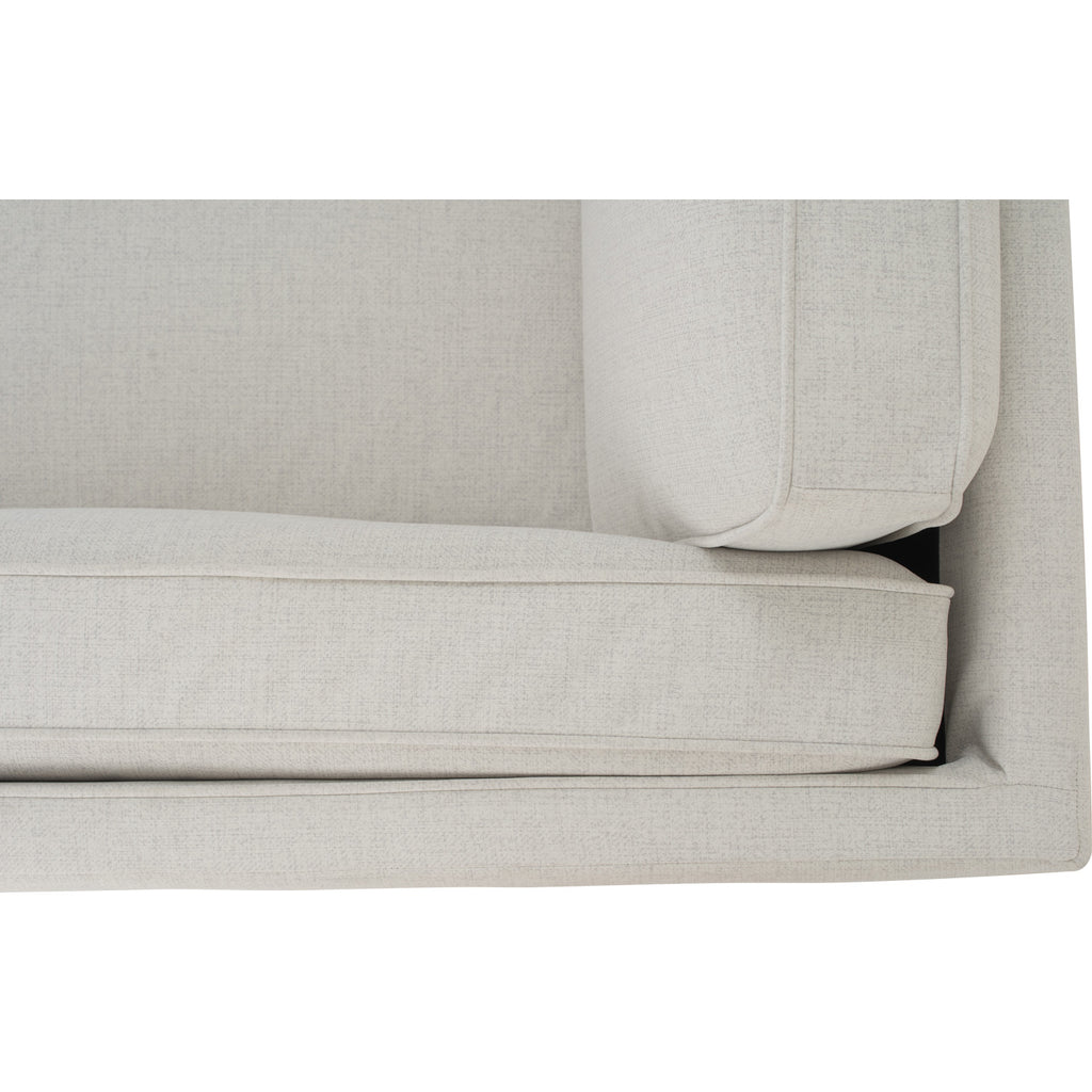 Civic 3 Seater Sofa in Cocoa colour leg, Cream colour pet-friendly fabric.