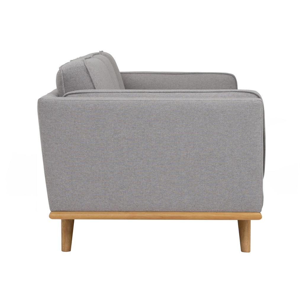 Civic 3 Seater Sofa in Natural colour leg, Light Grey colour Challis fabric
