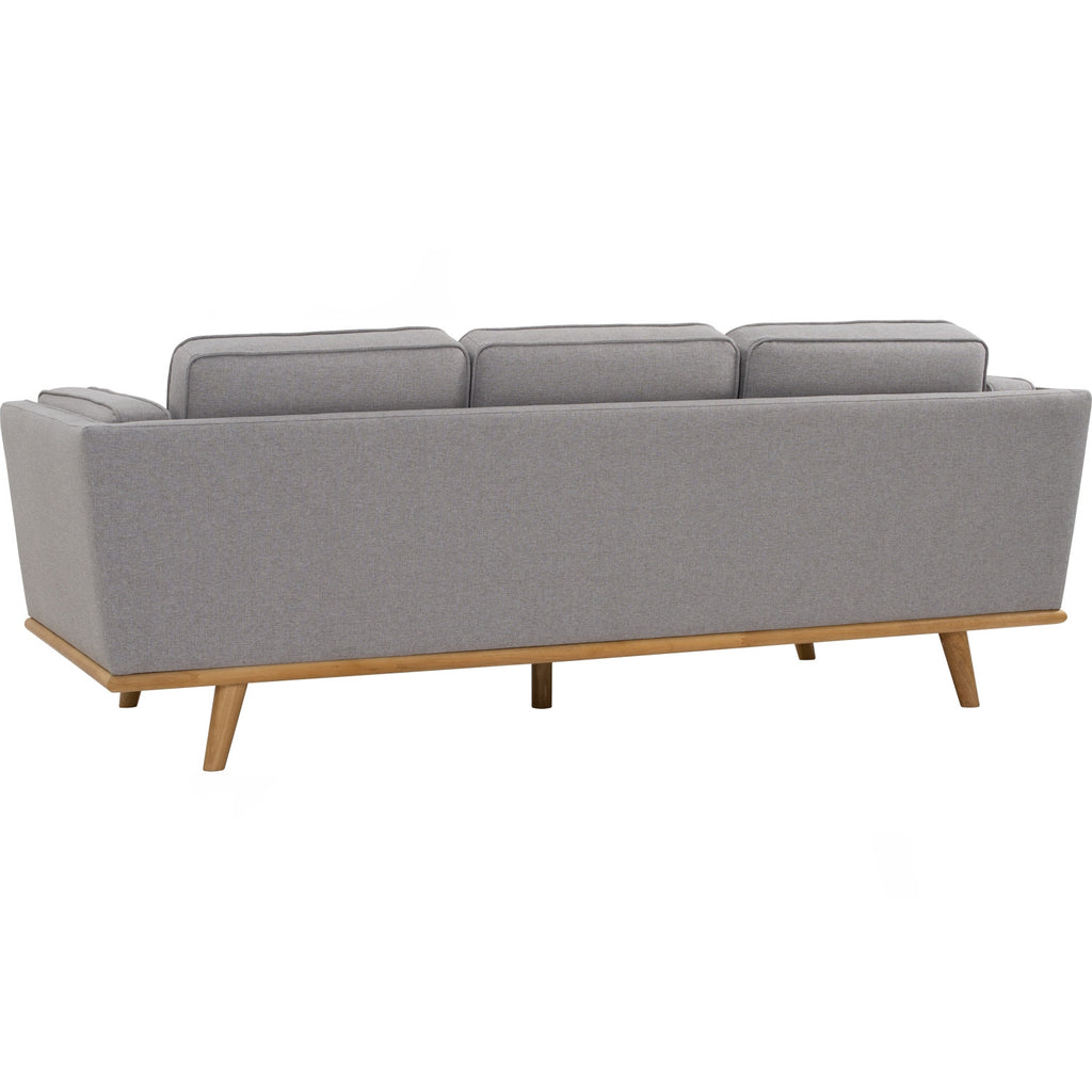 Civic 3 Seater Sofa in Natural colour leg, Light Grey colour Challis fabric