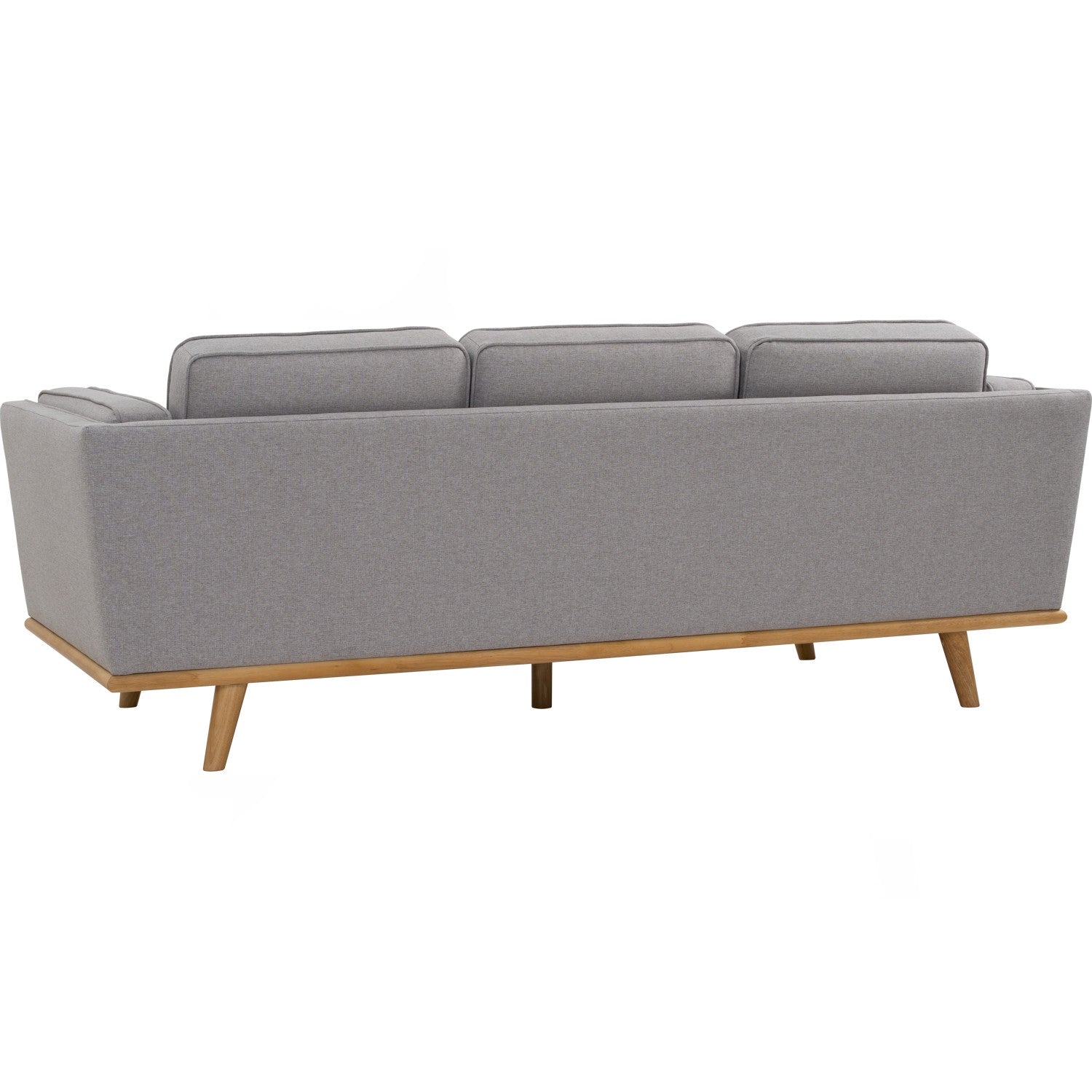 Civic 3 Seater Sofa in Natural colour leg, Light Grey colour Challis fabric