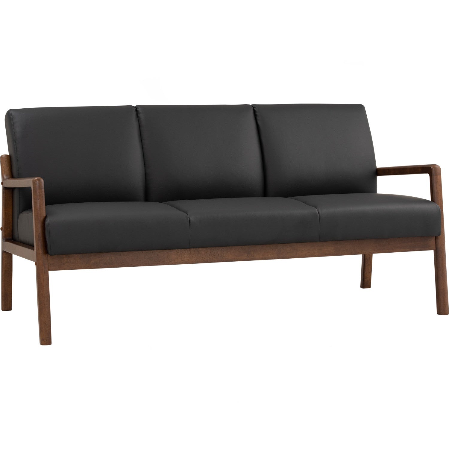 Mendo 3 seater sofa with Cocoa colour leg, Espresso colour Premium Vinyl.