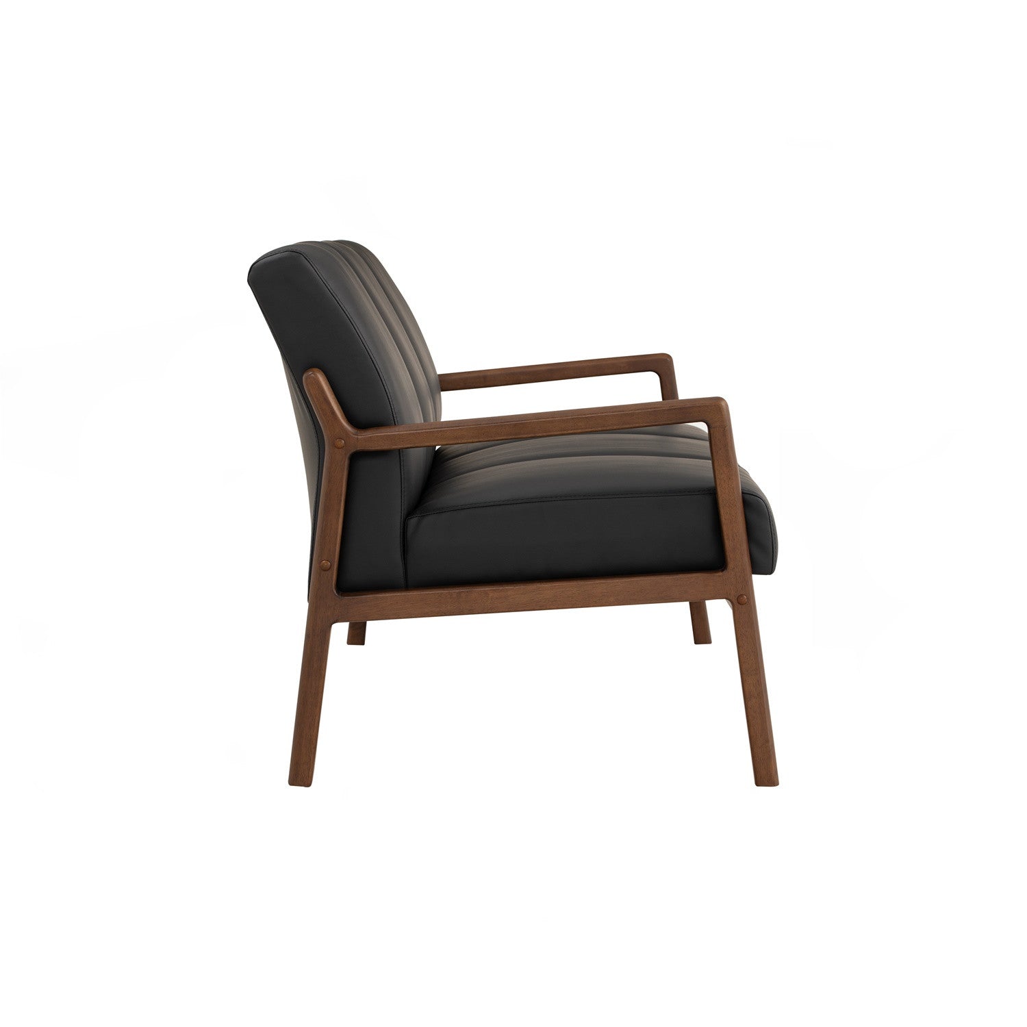 Mendo 3 seater sofa with Cocoa colour leg, Espresso colour Premium Vinyl.