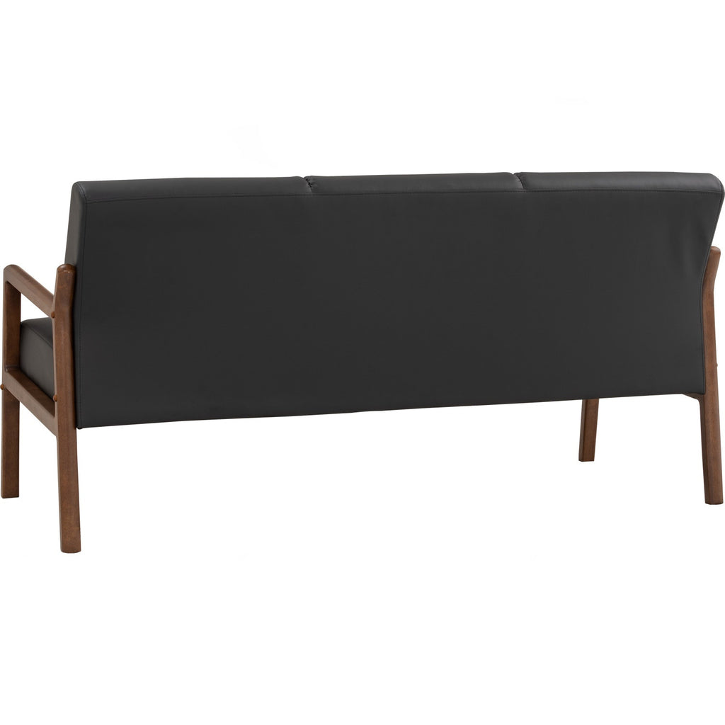 Mendo 3 seater sofa with Cocoa colour leg, Espresso colour Premium Vinyl.