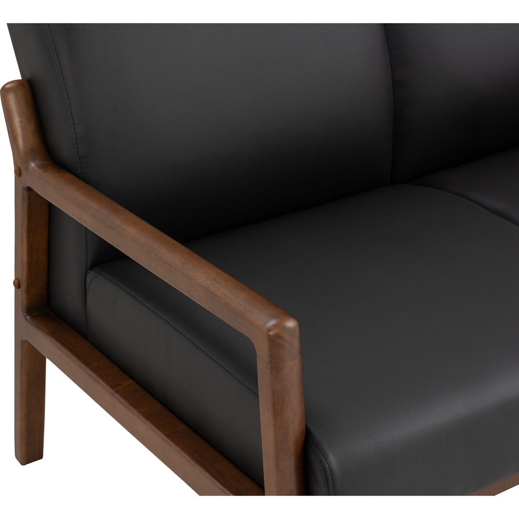 Mendo 3 seater sofa with Cocoa colour leg, Espresso colour Premium Vinyl.