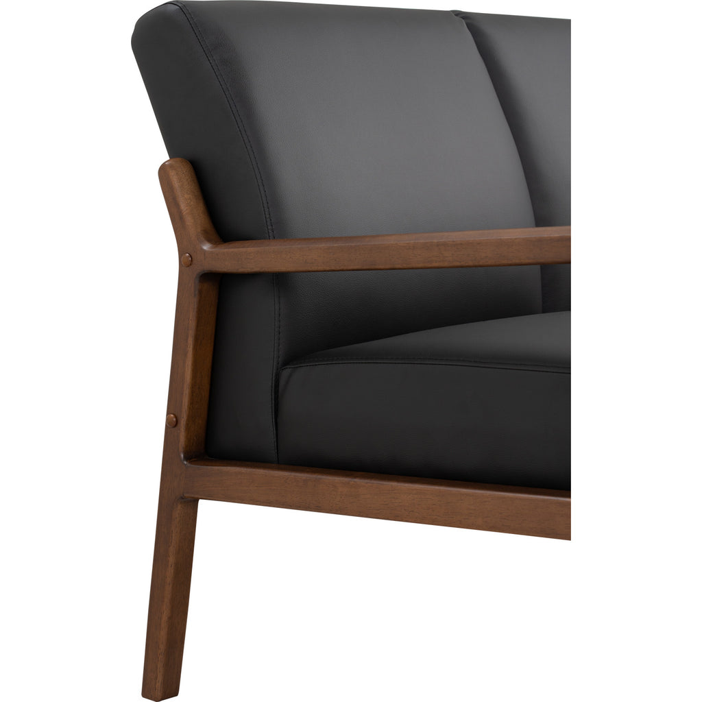 Mendo 3 seater sofa with Cocoa colour leg, Espresso colour Premium Vinyl.