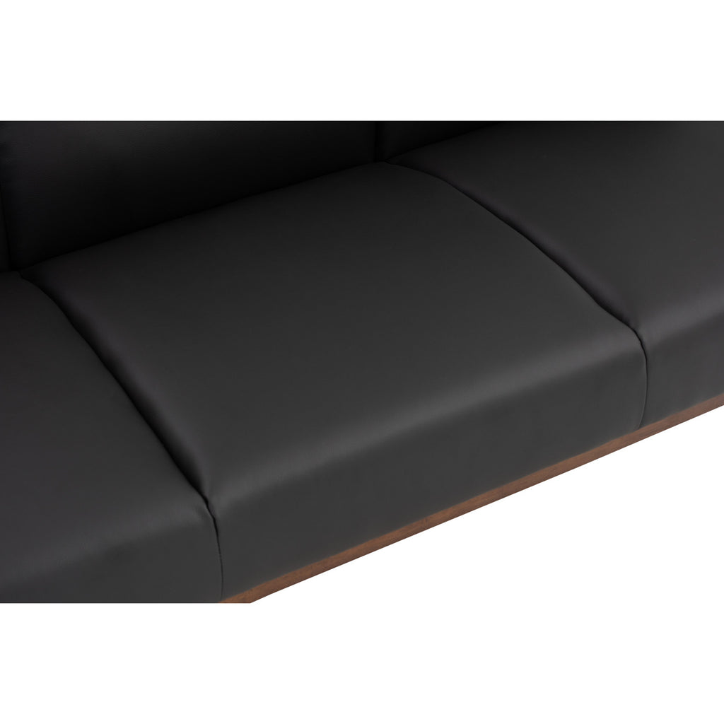 Mendo 3 seater sofa with Cocoa colour leg, Espresso colour Premium Vinyl.