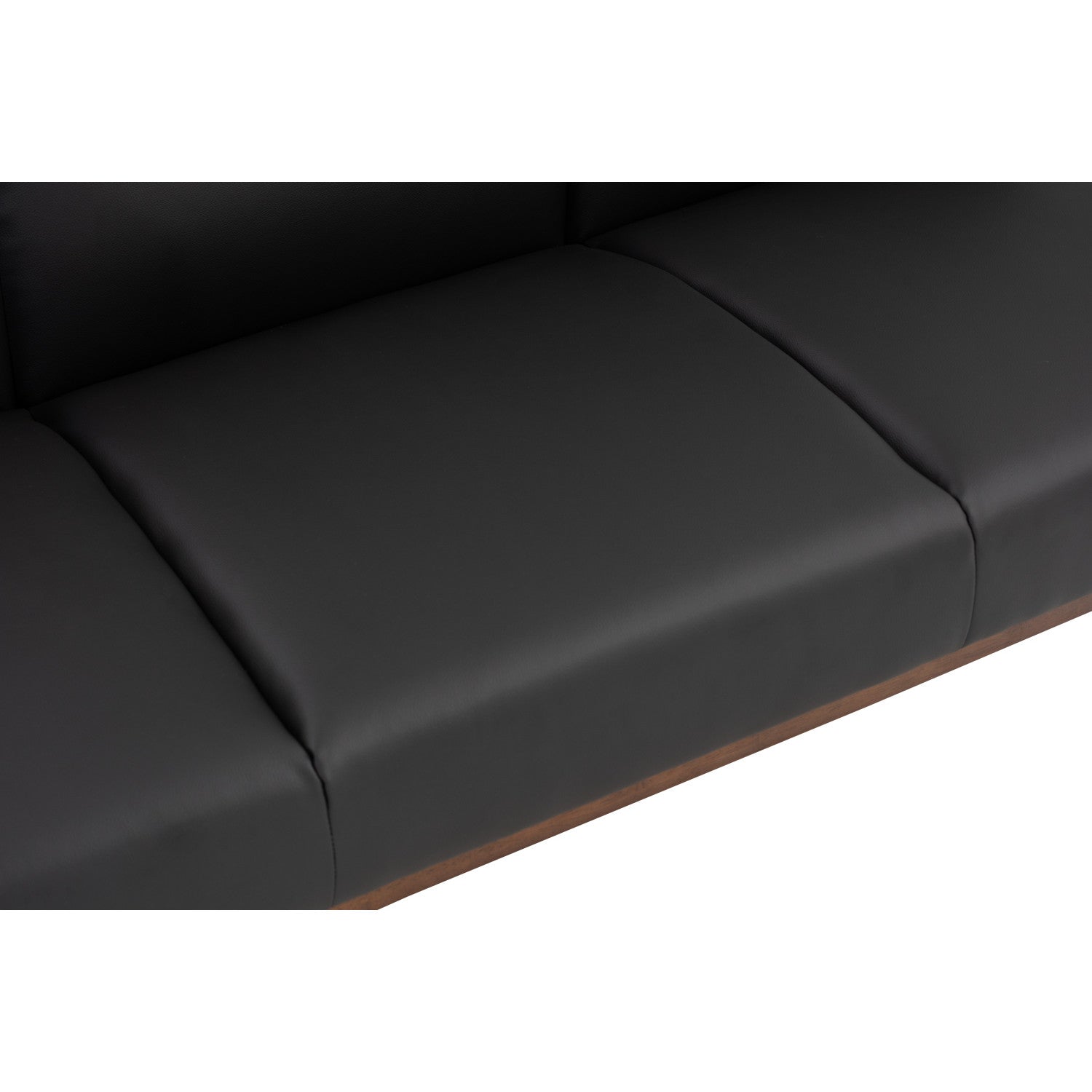 Mendo 3 seater sofa with Cocoa colour leg, Espresso colour Premium Vinyl.