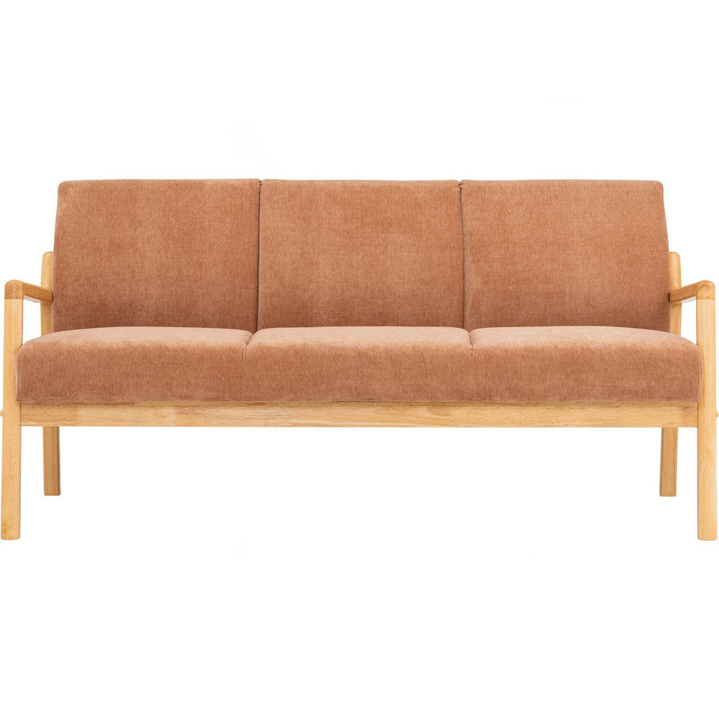 Mendo 3 seater sofa with Natural colour leg, Almond colour Danny A fabric