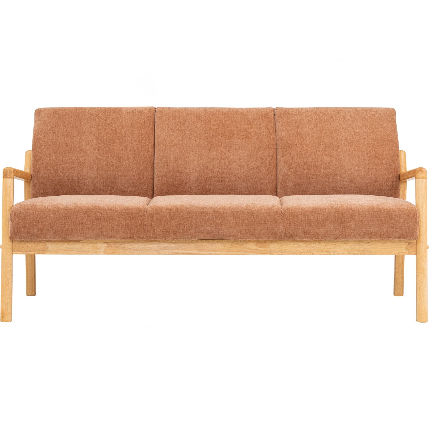Mendo 3 seater sofa with Natural colour leg, Almond colour Danny A fabric