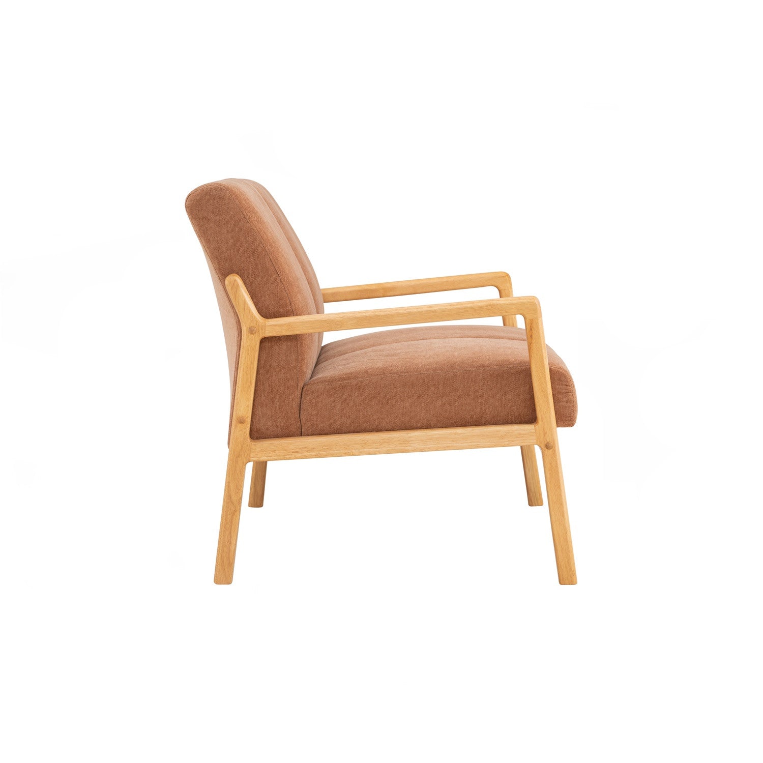 Mendo 2 seater sofa with Natural colour leg, Almond colour Danny A fabric