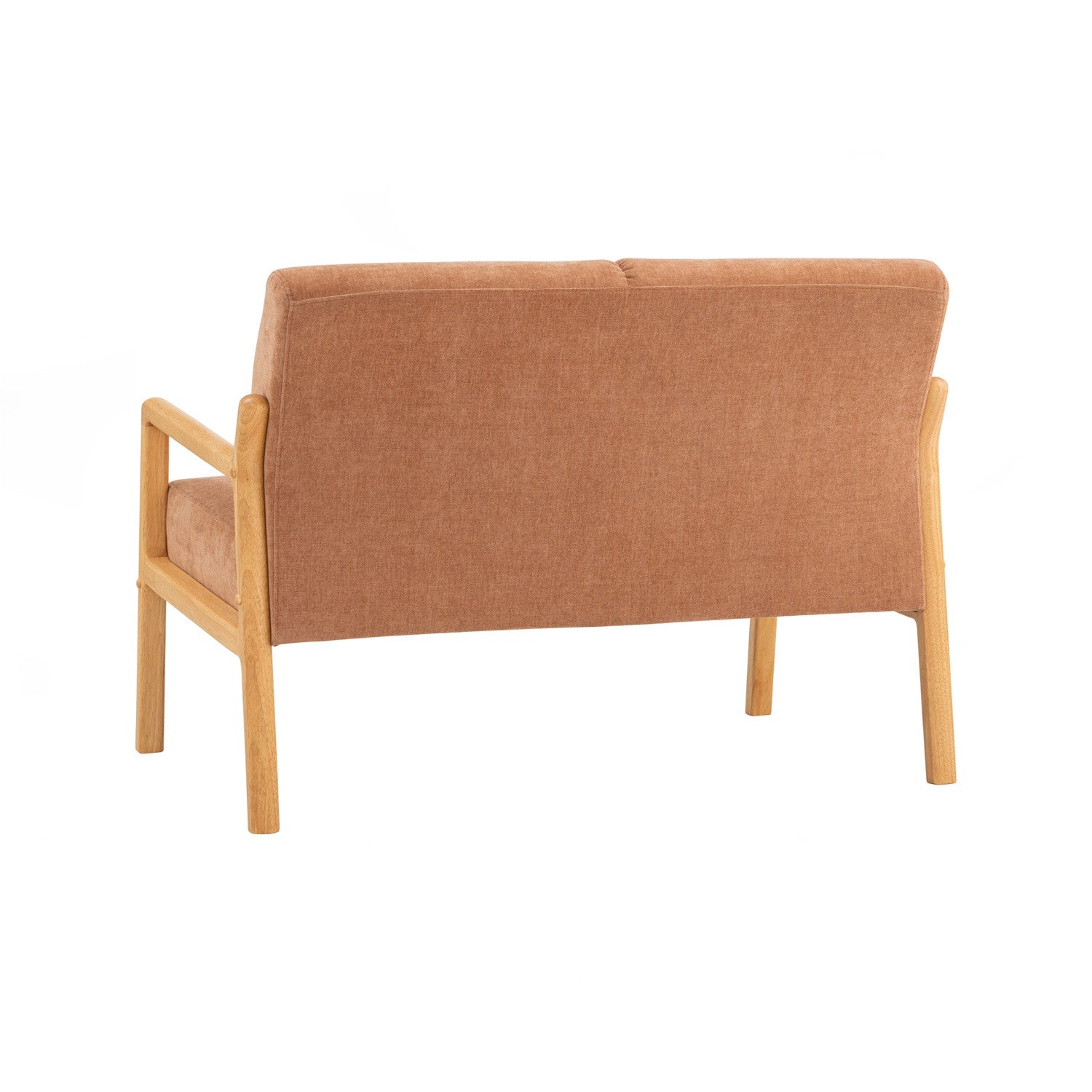 Mendo 2 seater sofa with Natural colour leg, Almond colour Danny A fabric