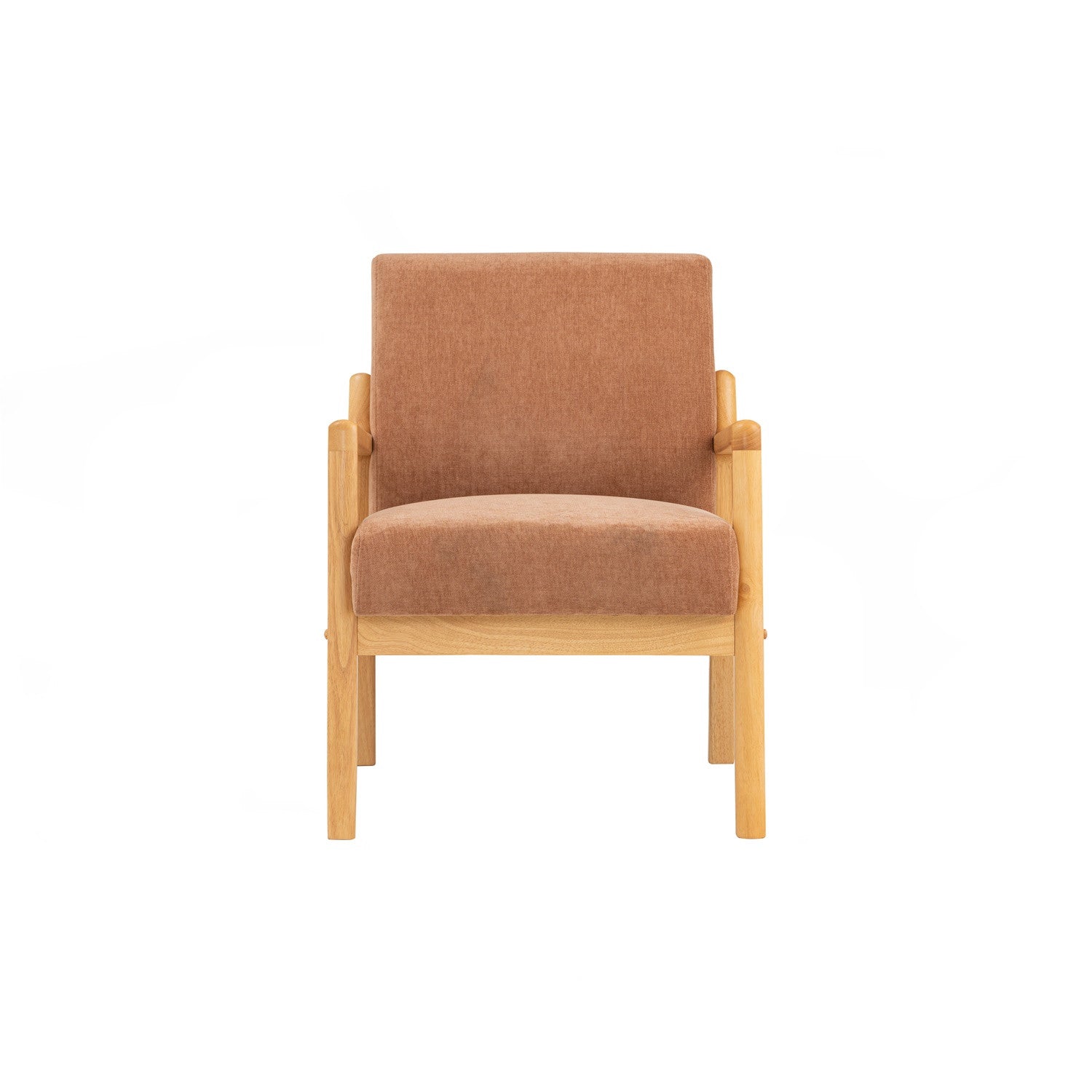 Mendo 1 seater sofa with Natural colour leg, Almond colour Danny A fabric