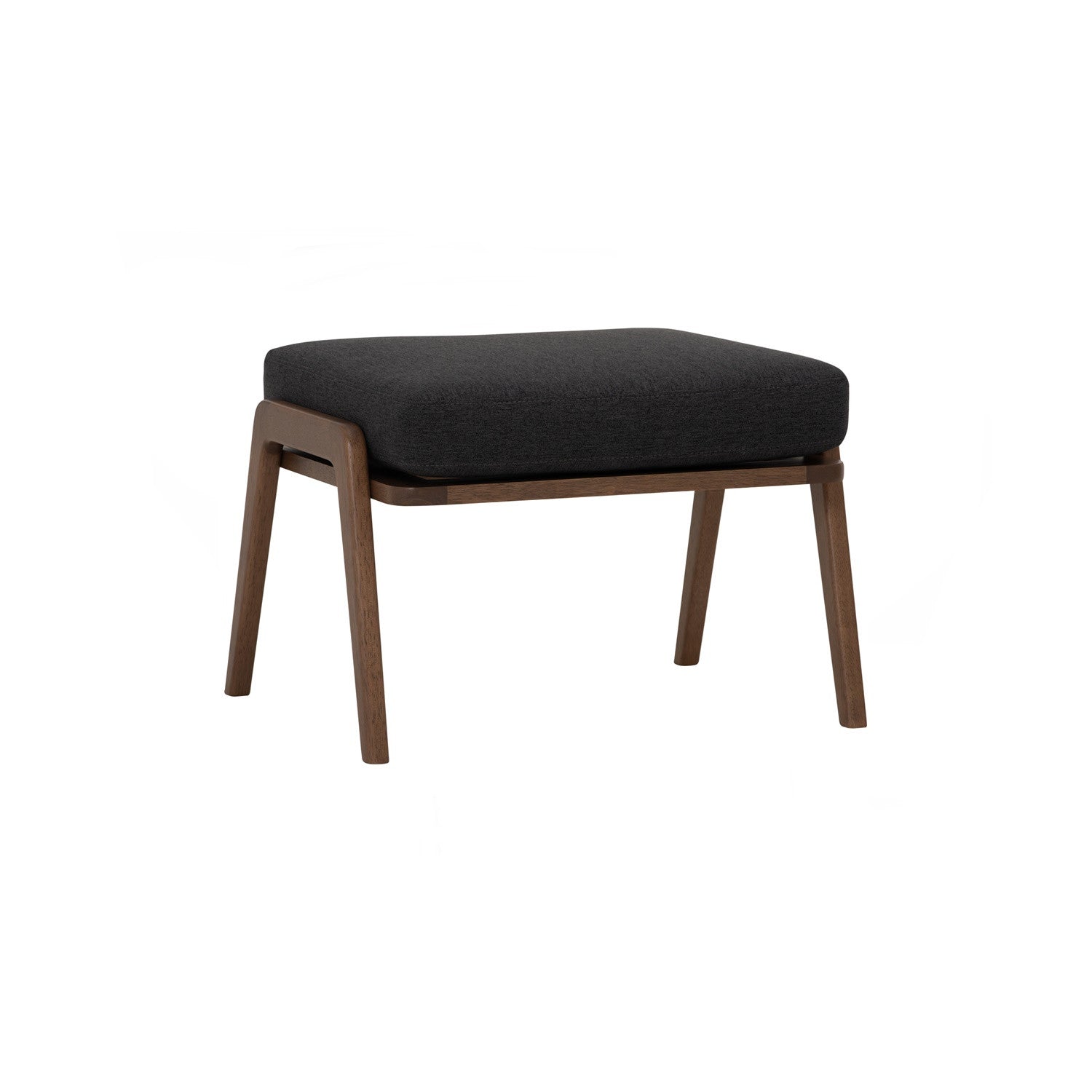 Aston stool in Cocoa colour frame, Seal colour Dimity fabric cushion